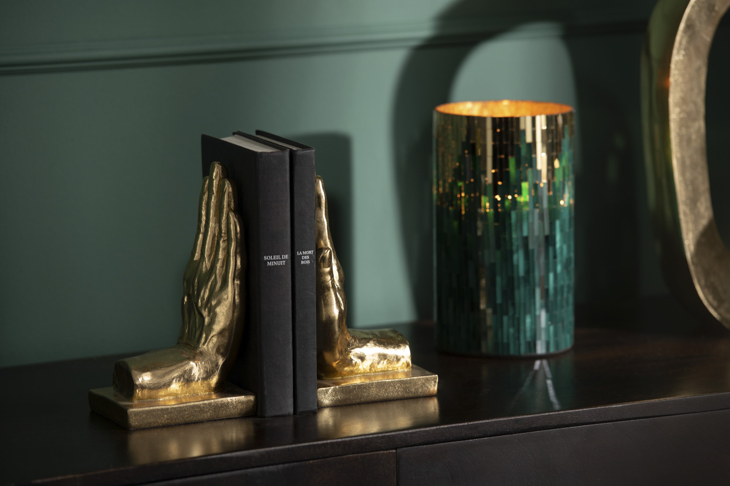 S/2 Boeksteun Handen Poly Goud