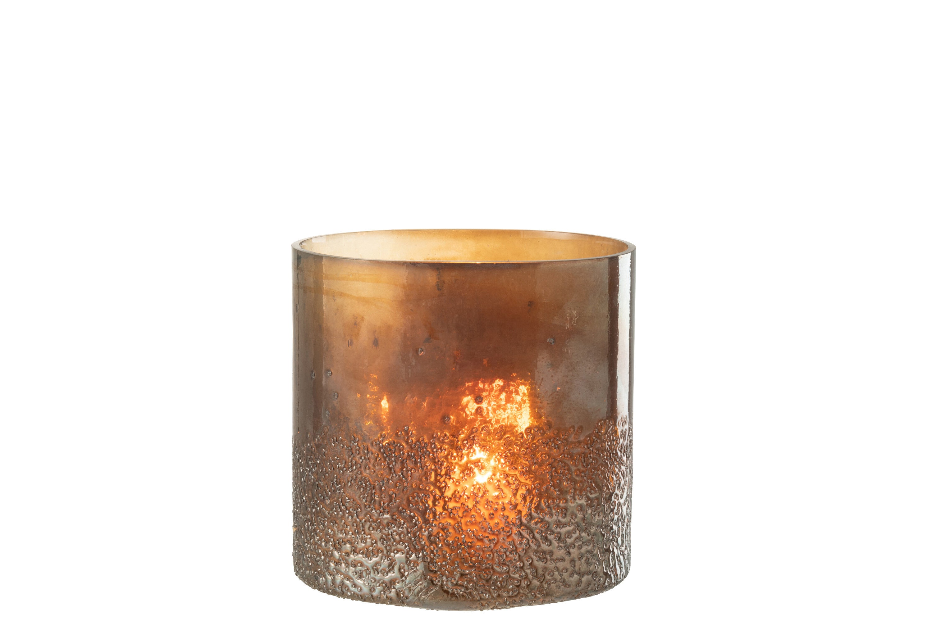 J-Line lantaarn glas Bruin Large