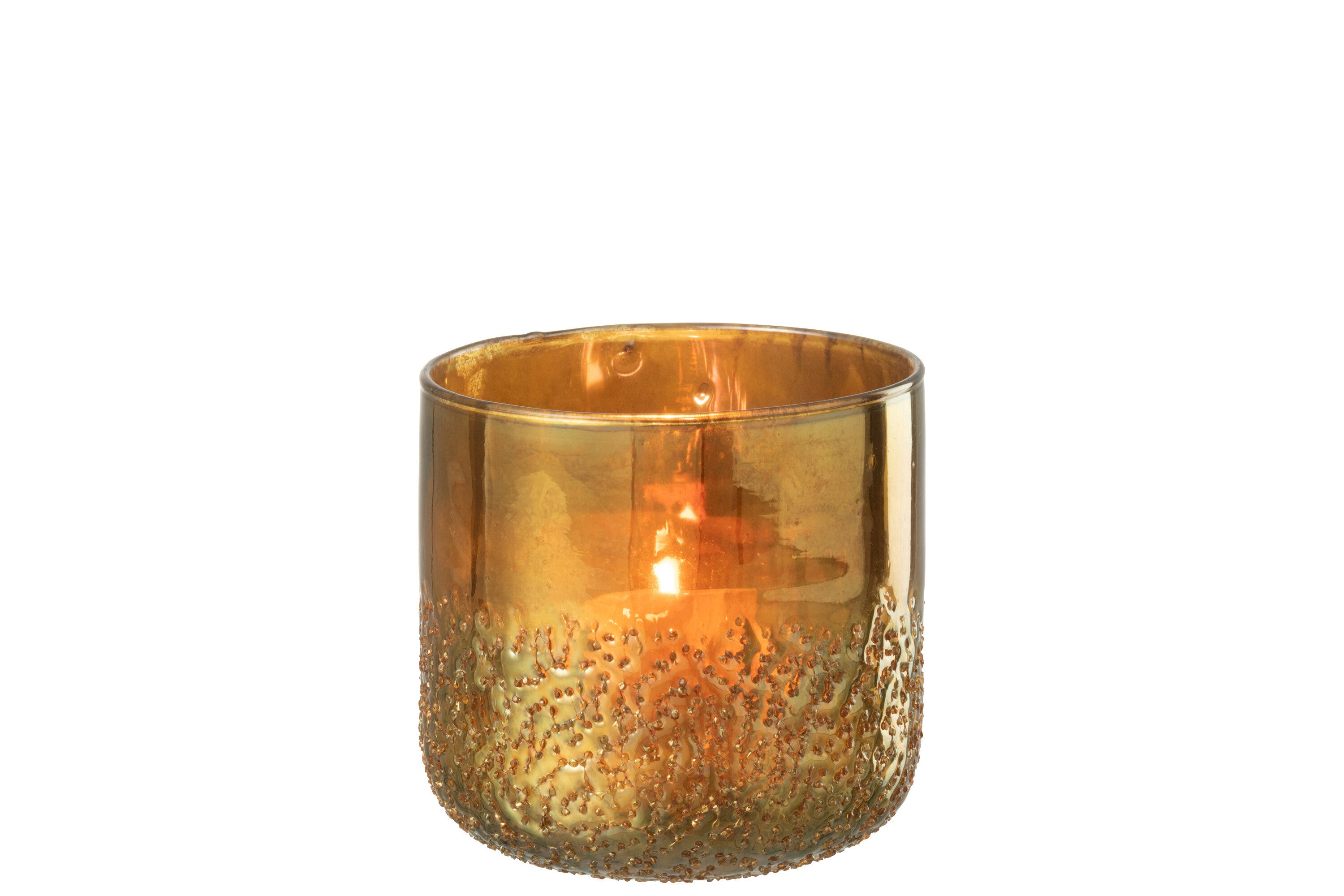 J-Line lantaarn spiegel goud glas medium