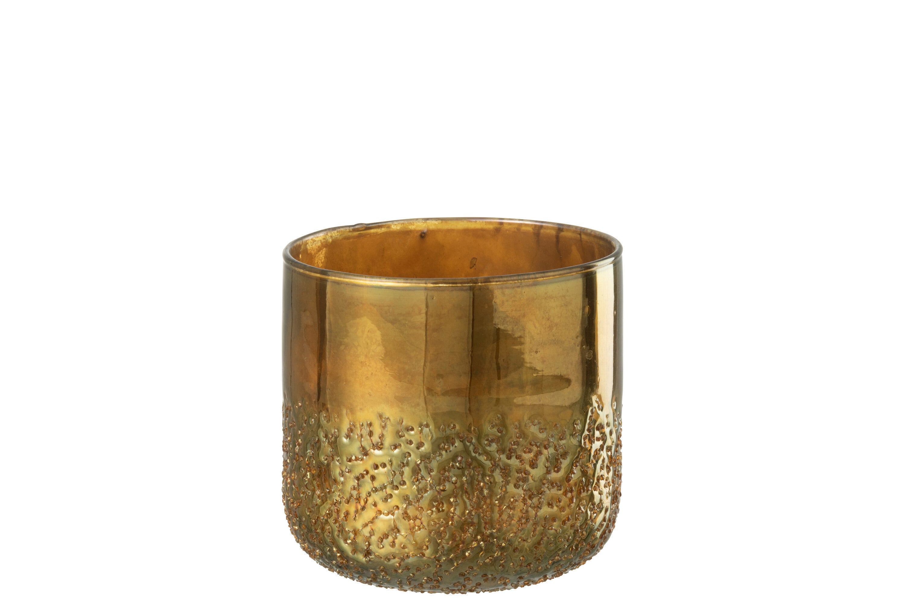 J-Line lantaarn spiegel goud glas medium