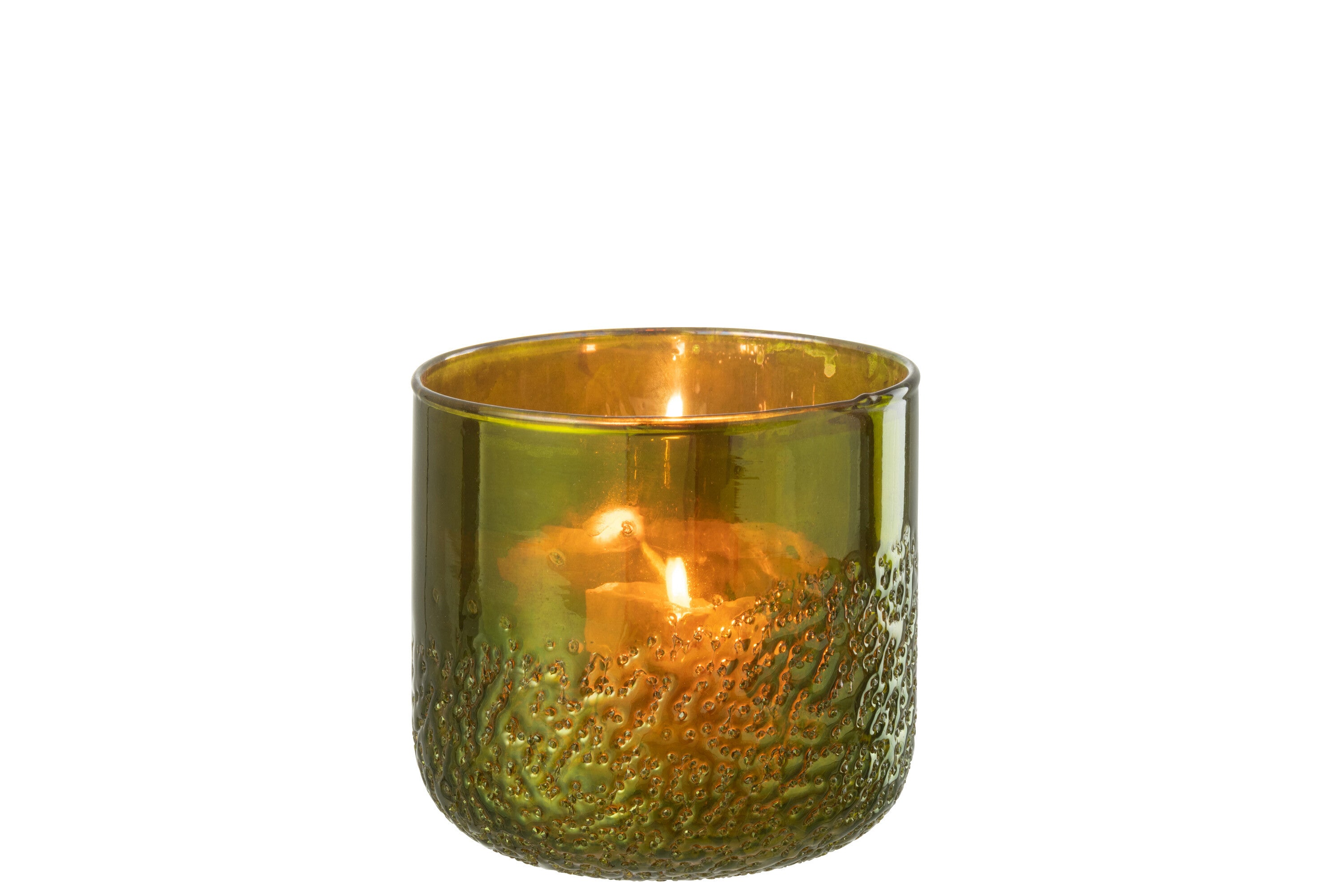 J-Line Lantaarn Spiegel Groen Glas Medium