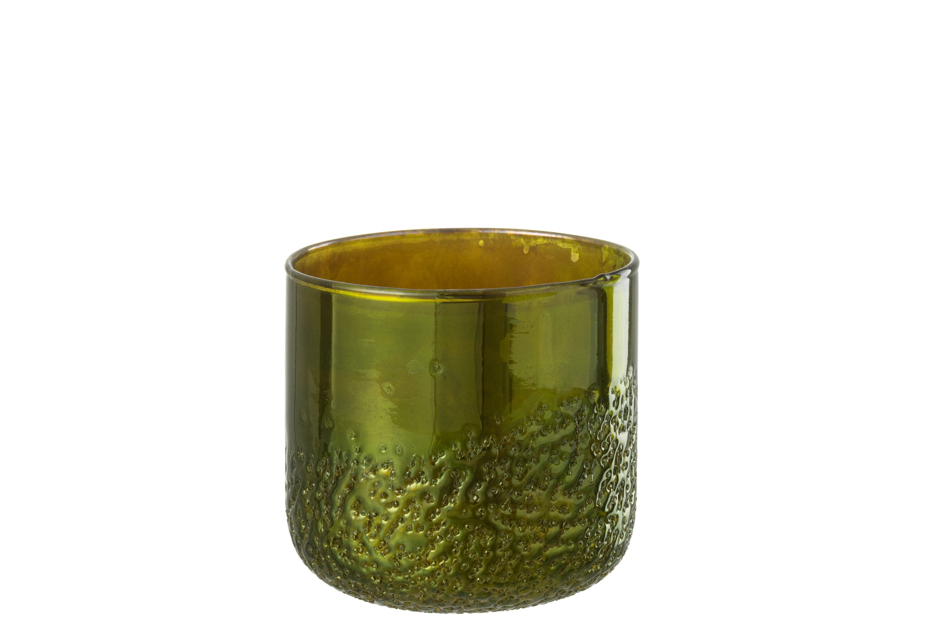 J-Line Lantaarn Spiegel Groen Glas Medium