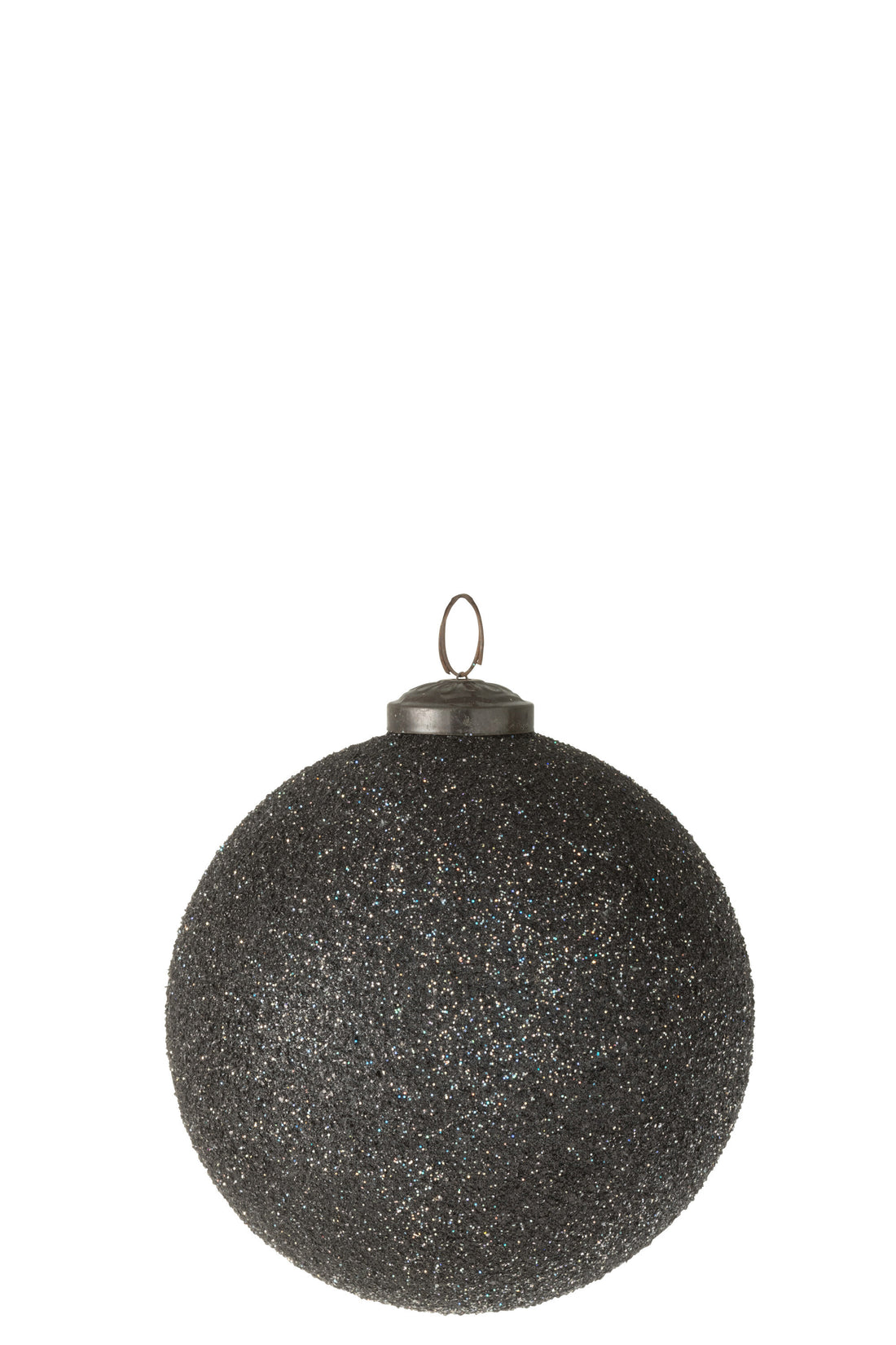 J-Line Kerstmis Ornament Glitter Glas Paars Large