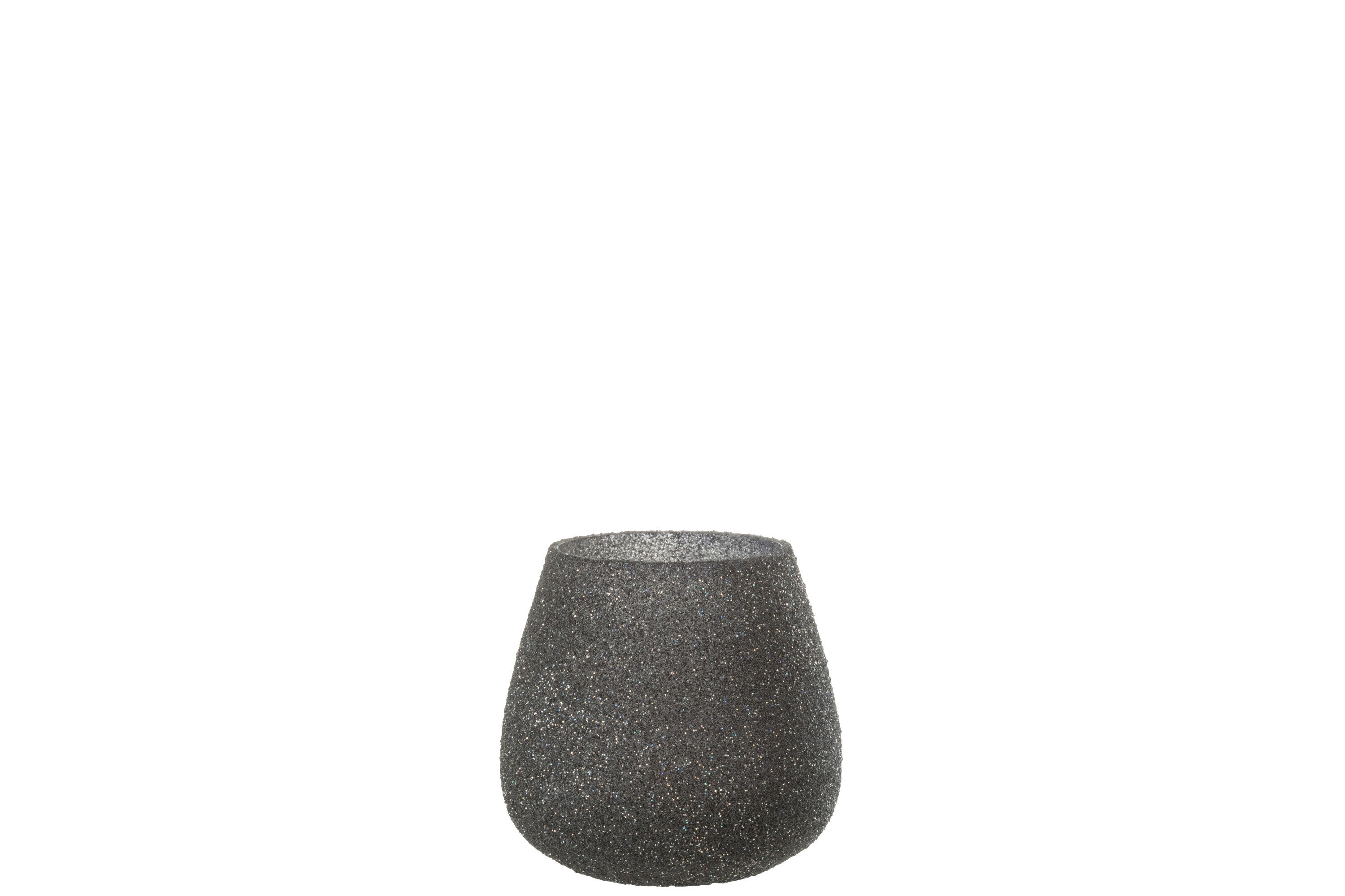 J-Line lantaarn glitterglasparen medium