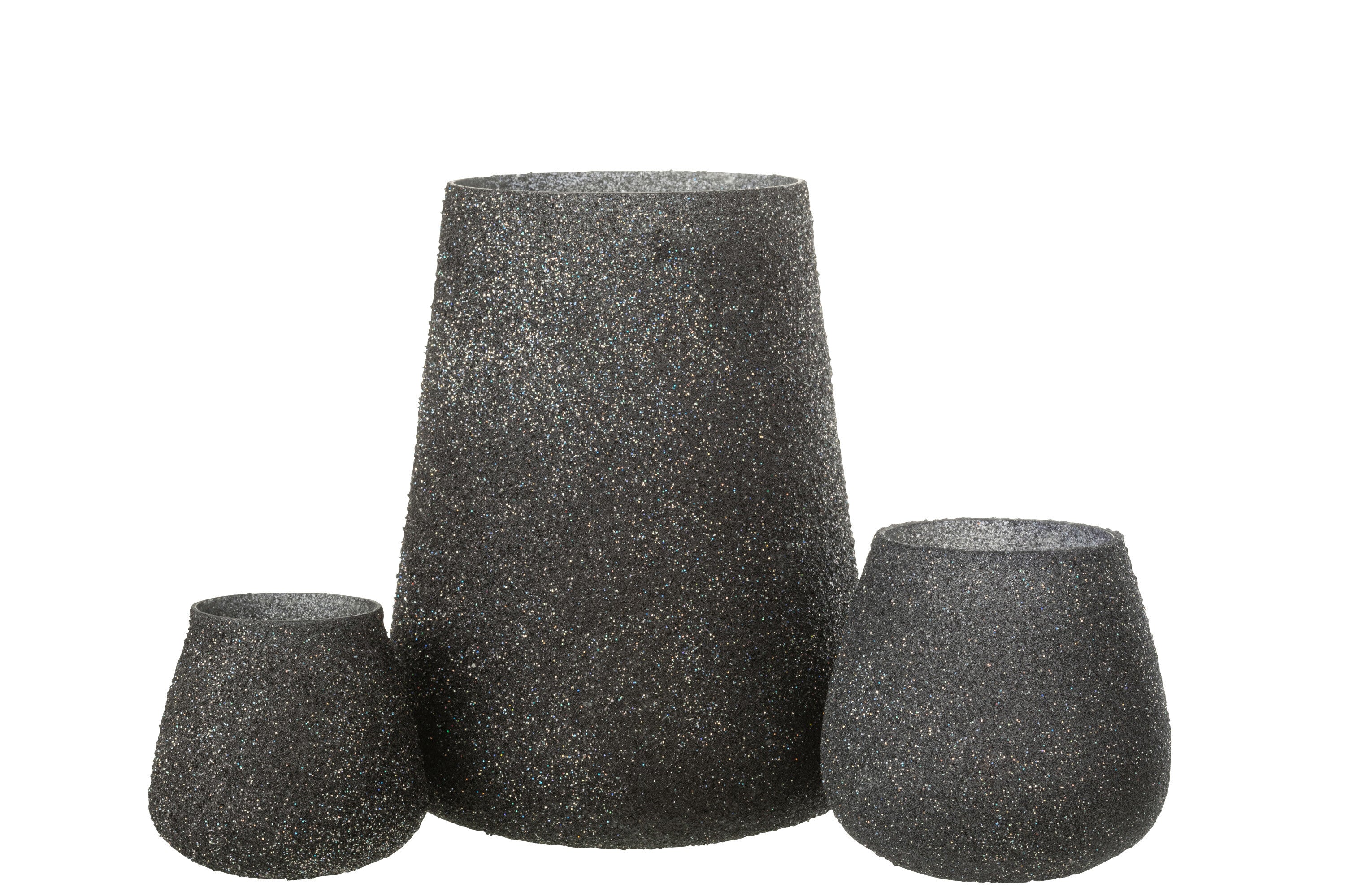 J-Line lantaarn glitterglas paren groot