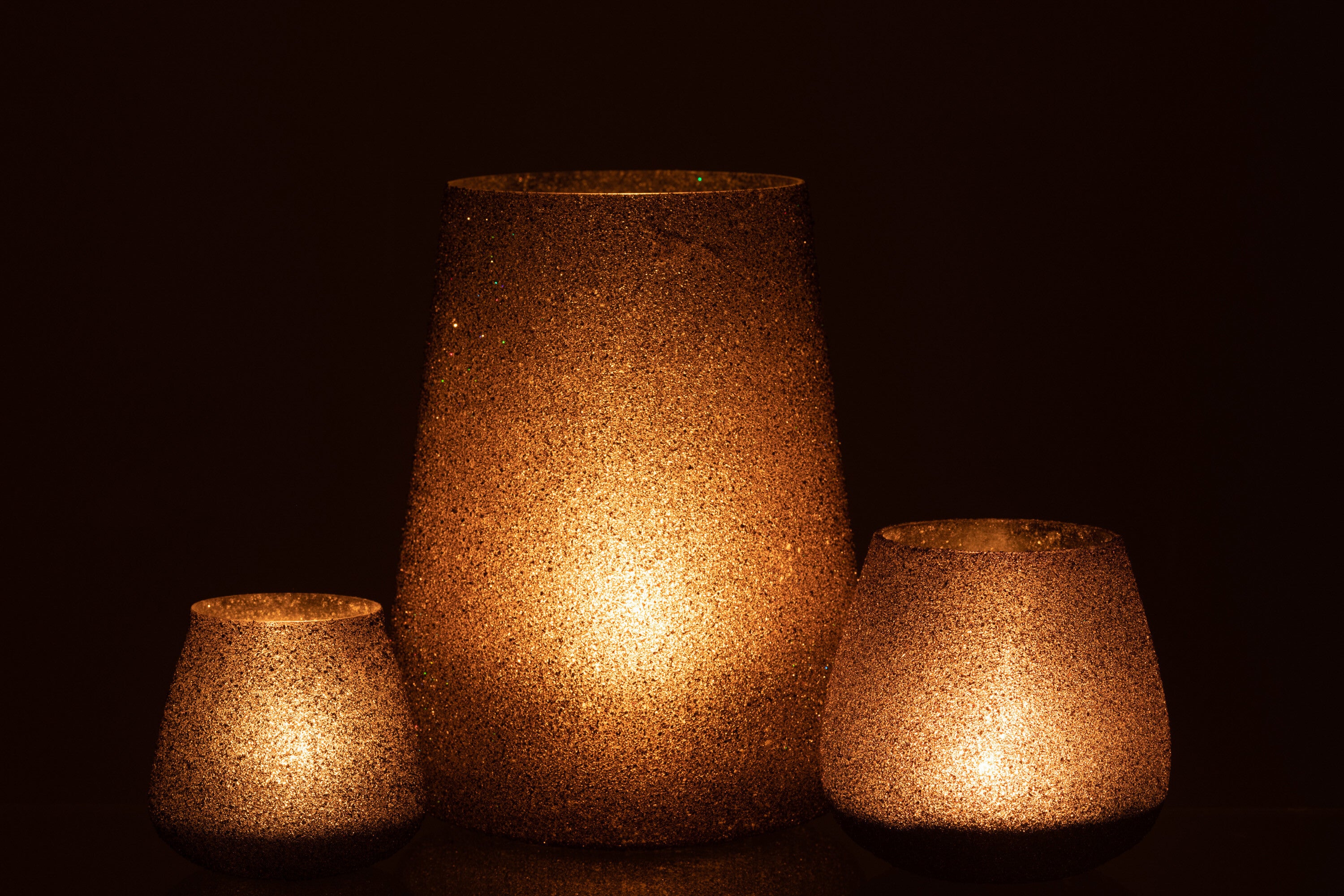 J-Line lantaarn glitterglas paren groot