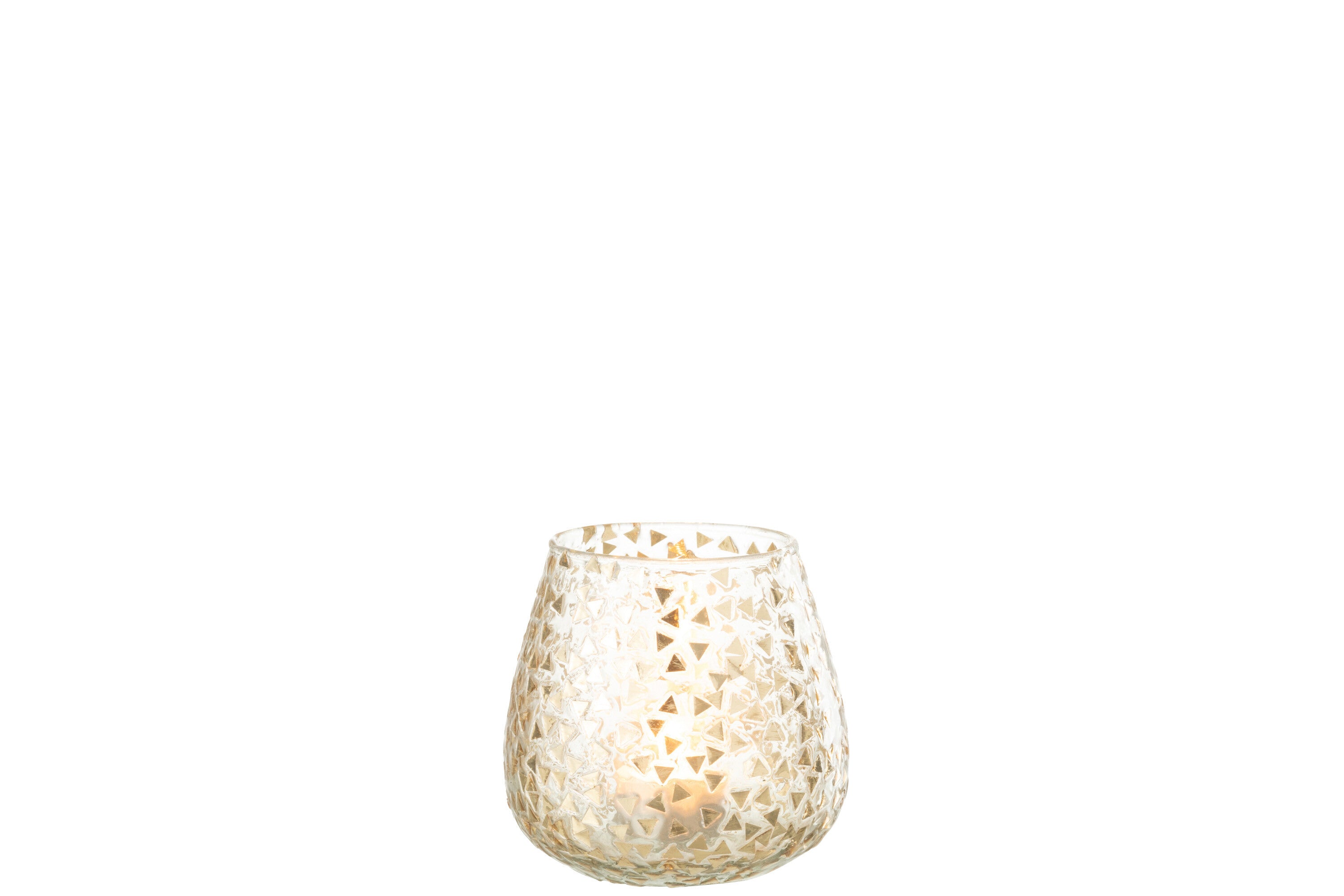 Orkaan Driehoek Glas Trans/Goud Groot