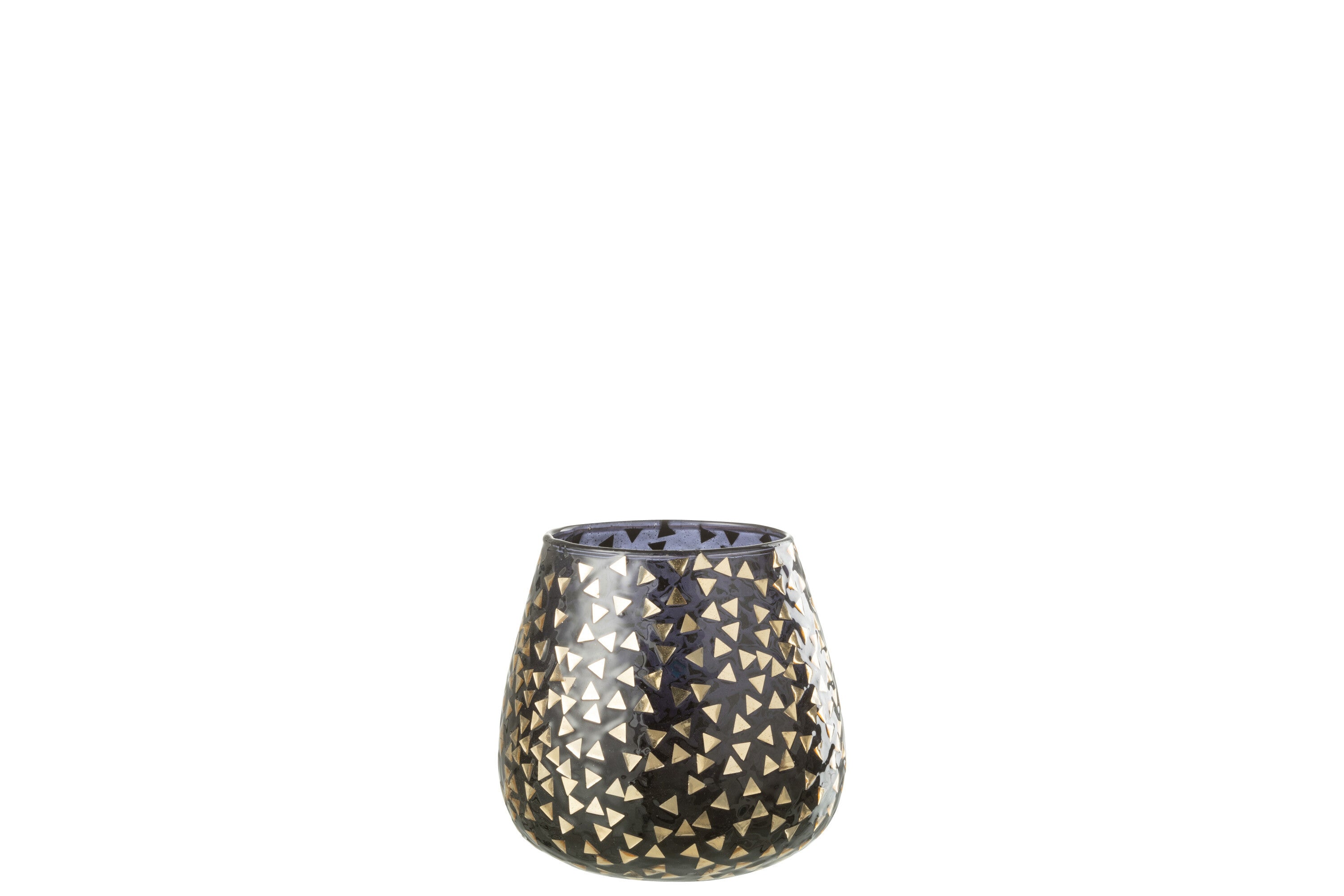 Orkaan Driehoek Glas Zwart/Goud Groot