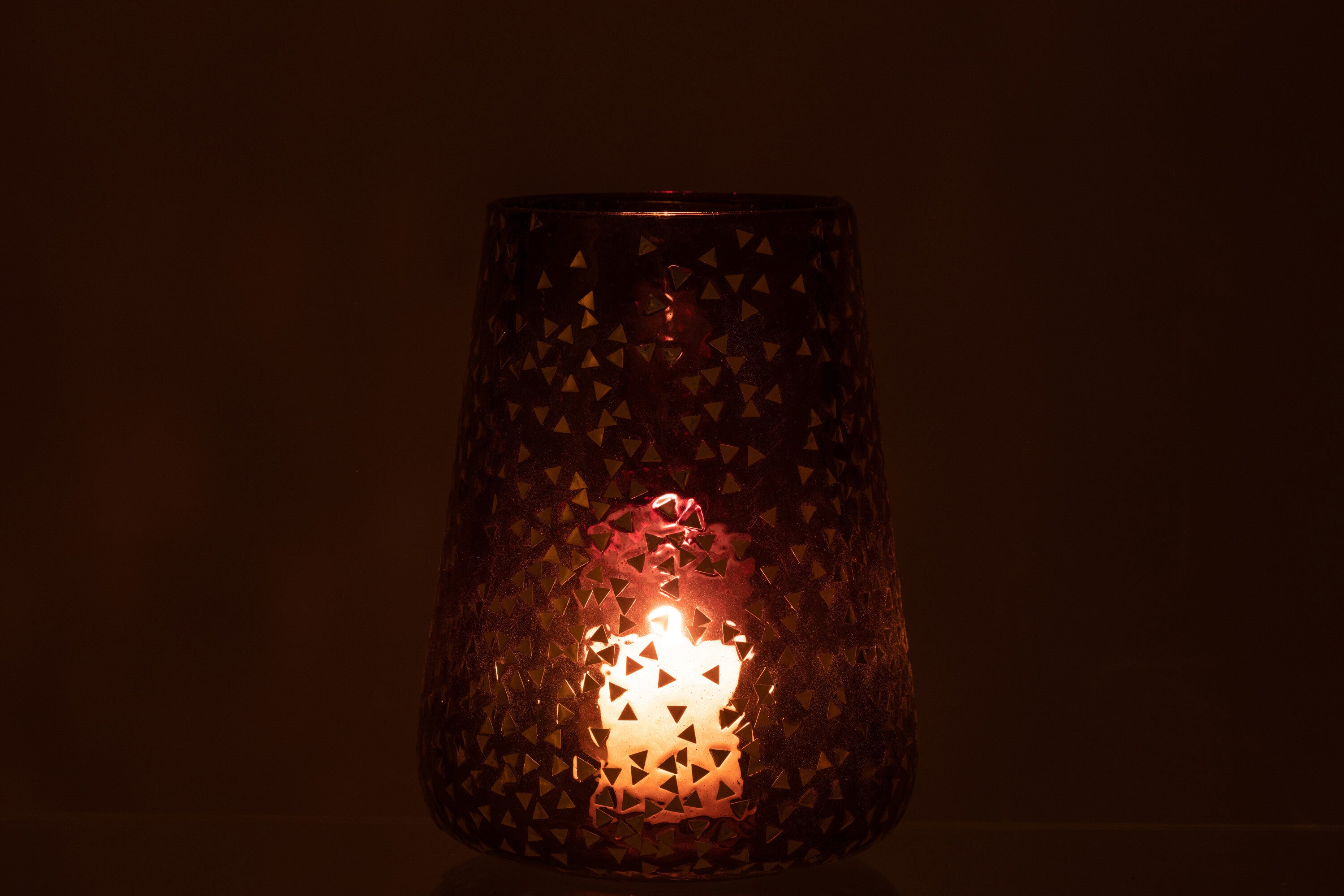 Orkaan Driehoek Glas Zwart/Goud Extra Groot