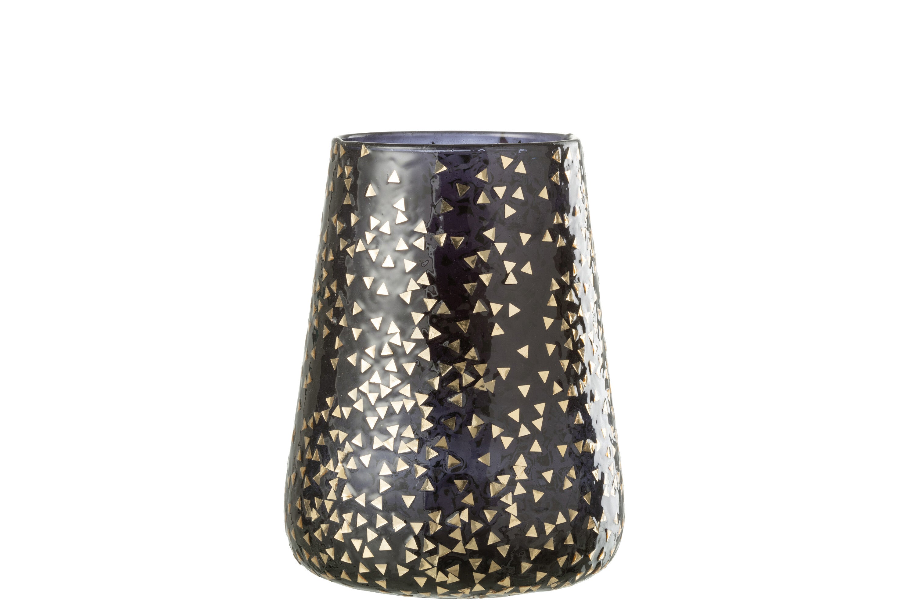 Orkaan Driehoek Glas Zwart/Goud Extra Groot