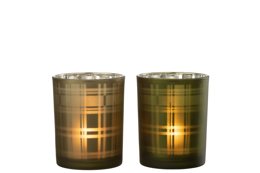 Orkaan Rechthoekig Glas Groen Medium Assortiment Van 2