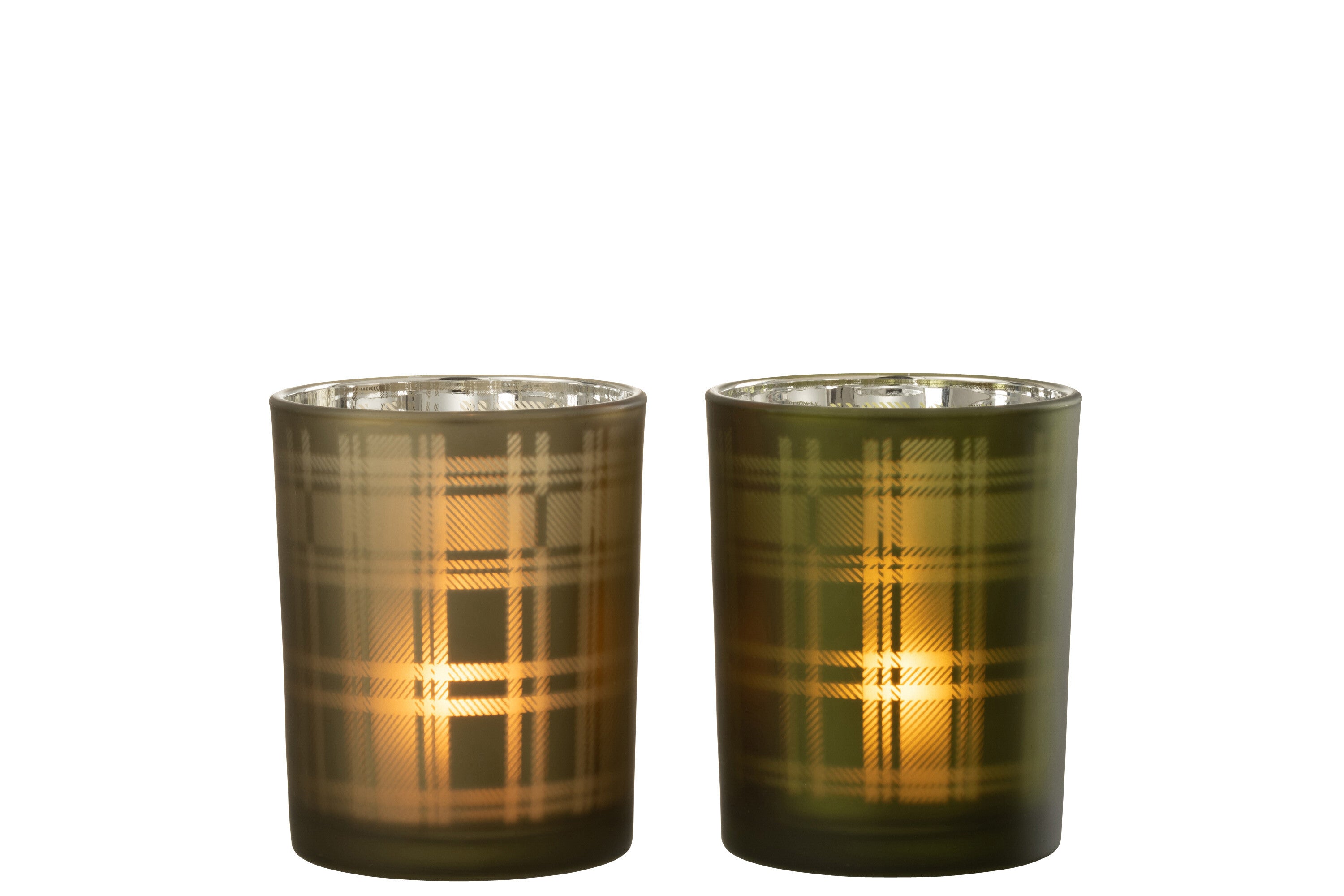 Orkaan Rechthoekig Glas Groen Medium Assortiment Van 2