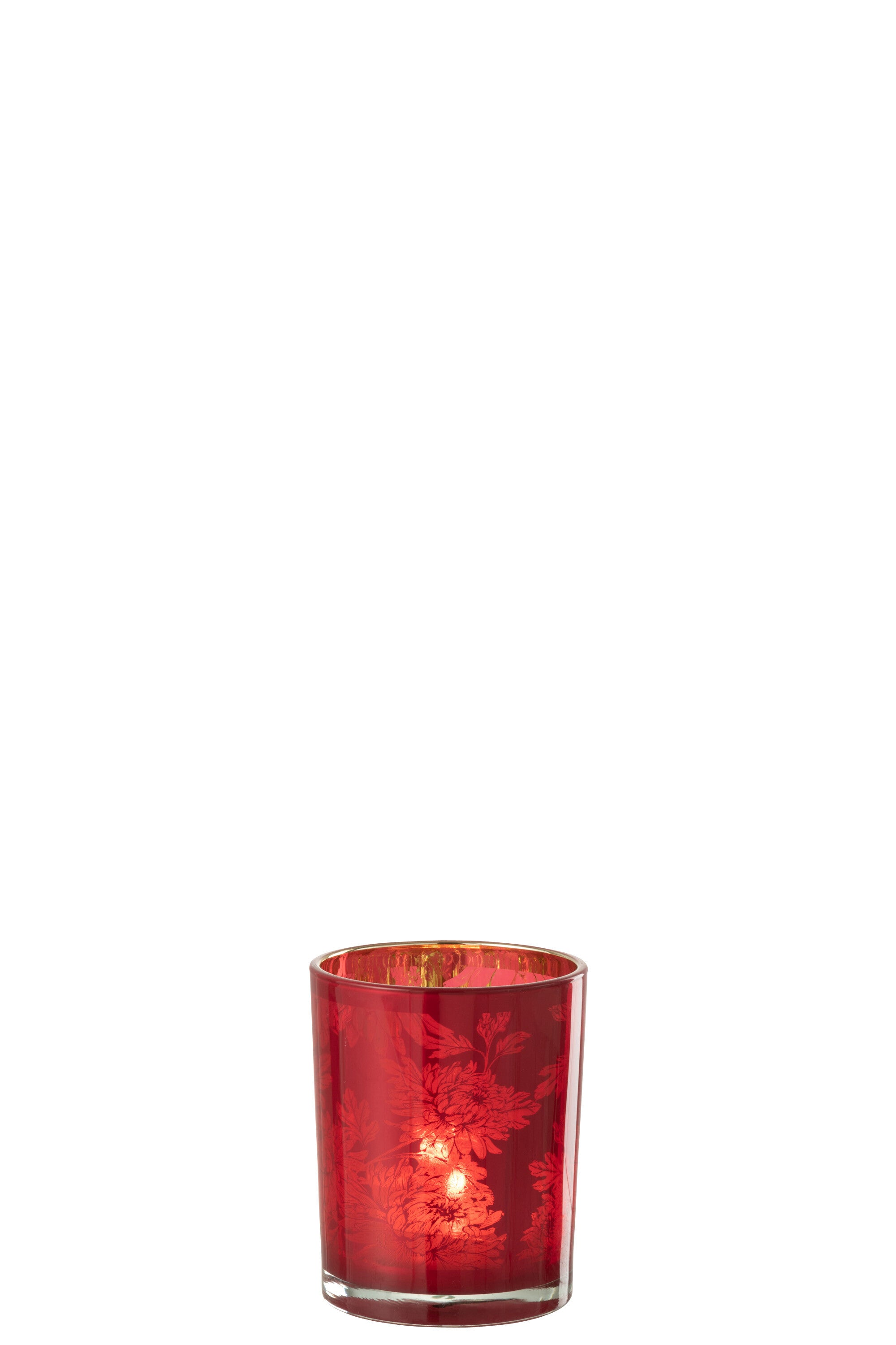 Orkaan Bloemen Glas Rood Medium