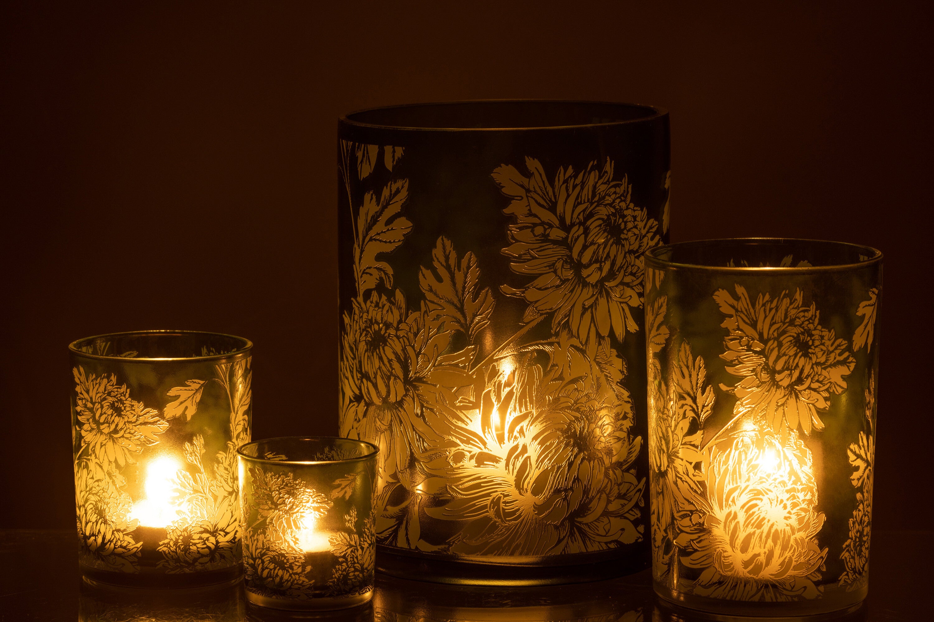 Orkaanbloemen Glas Mat Groen Extra Groot