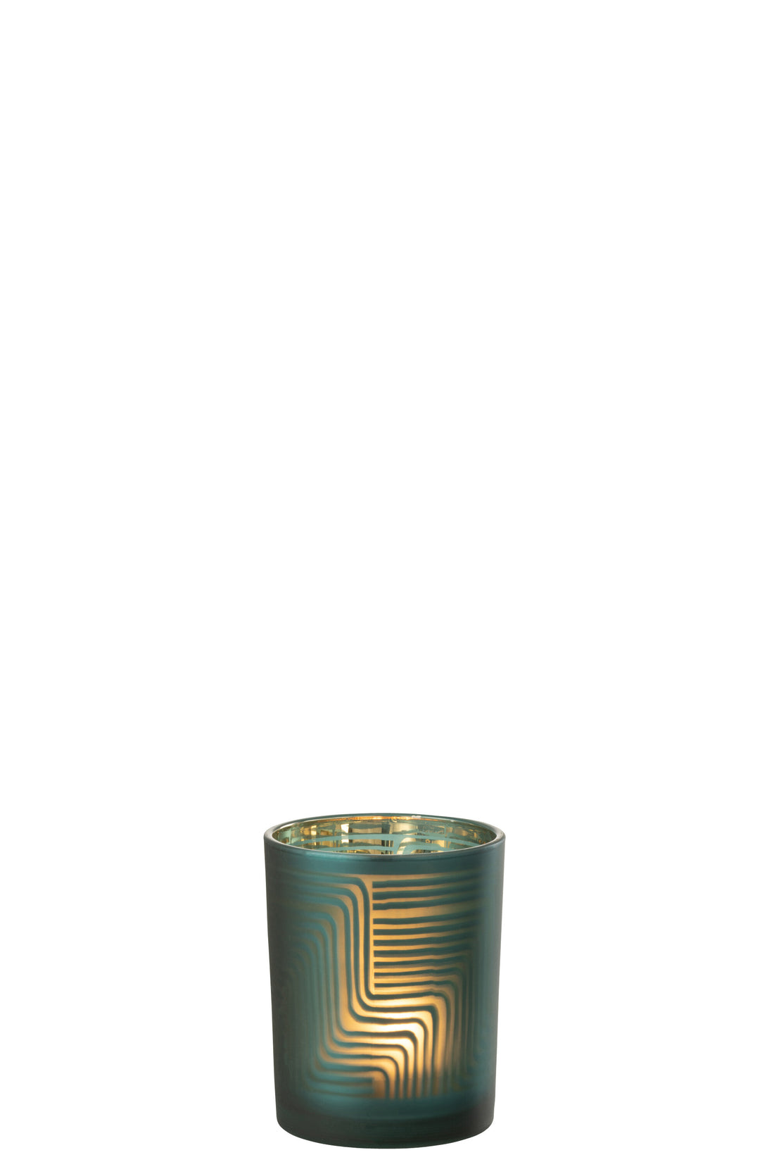 J-Line lantaarn Zigzag glas groen medium