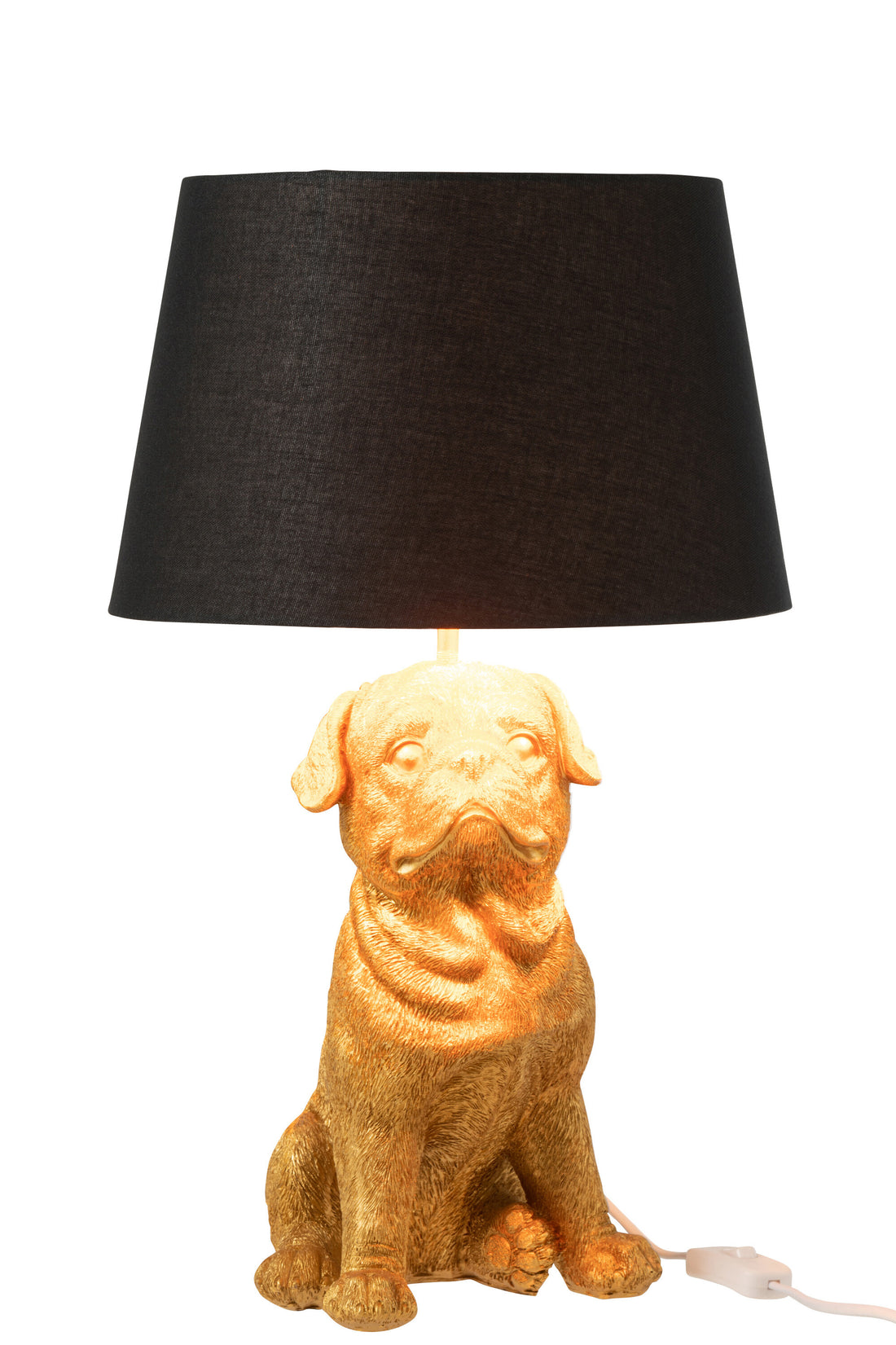 J-Line Lamp Hond Zittend Resine Goud