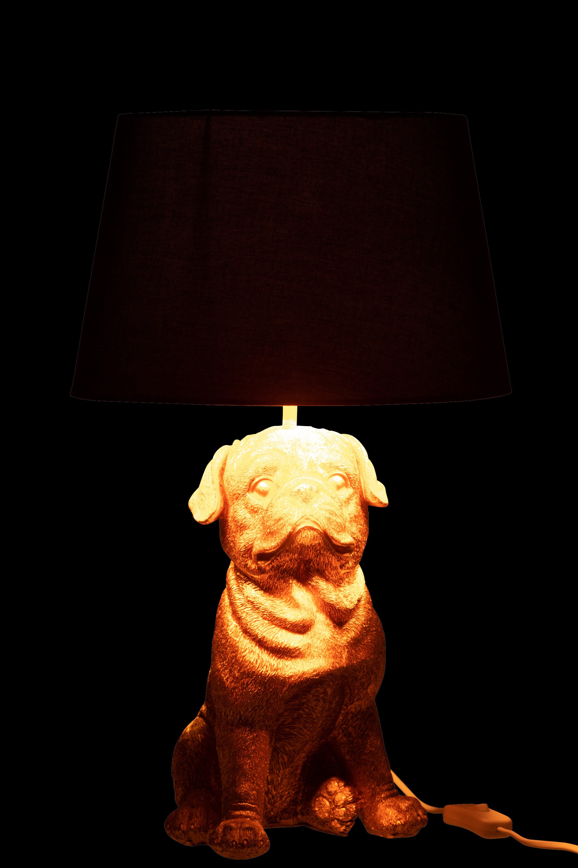 J-Line Lamp Hond Zittend Resine Goud