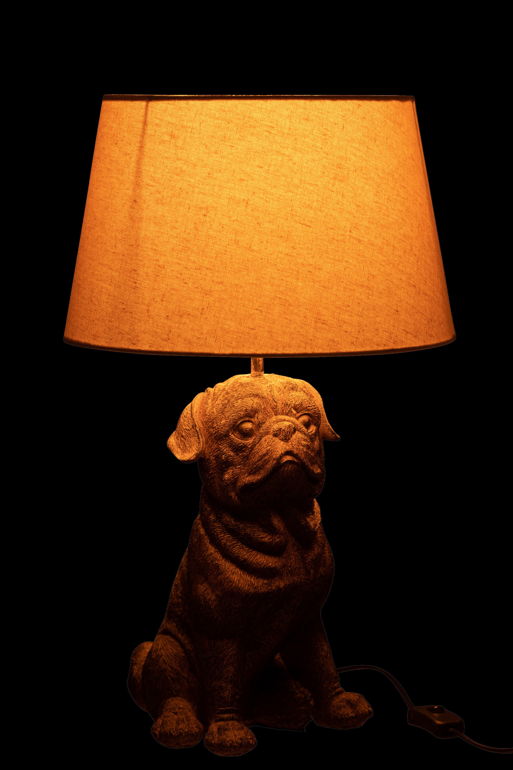 J-Line Lamp Hond Zittend Resine Bruin
