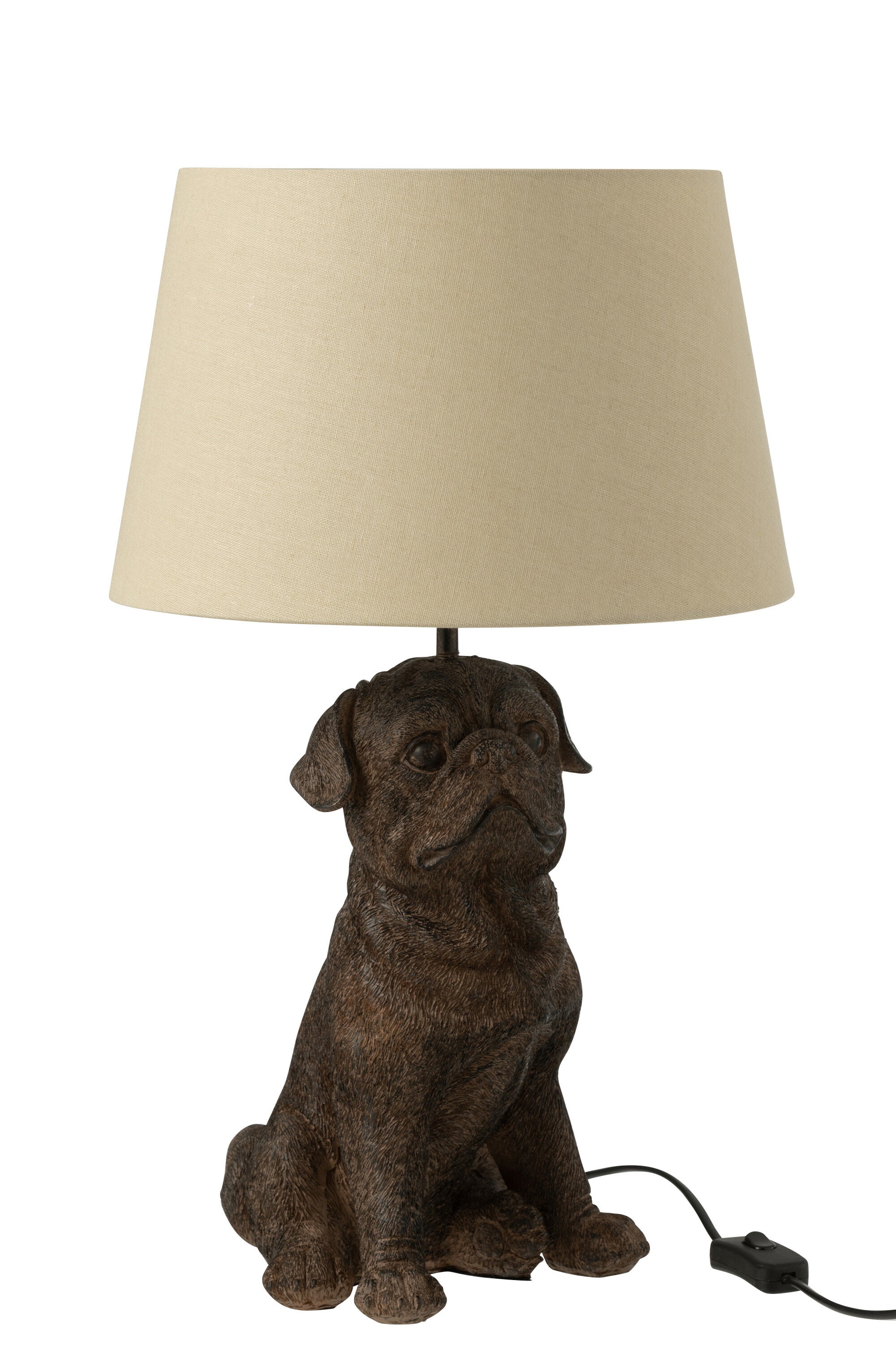 J-Line Lamp Hond Zittend Resine Bruin