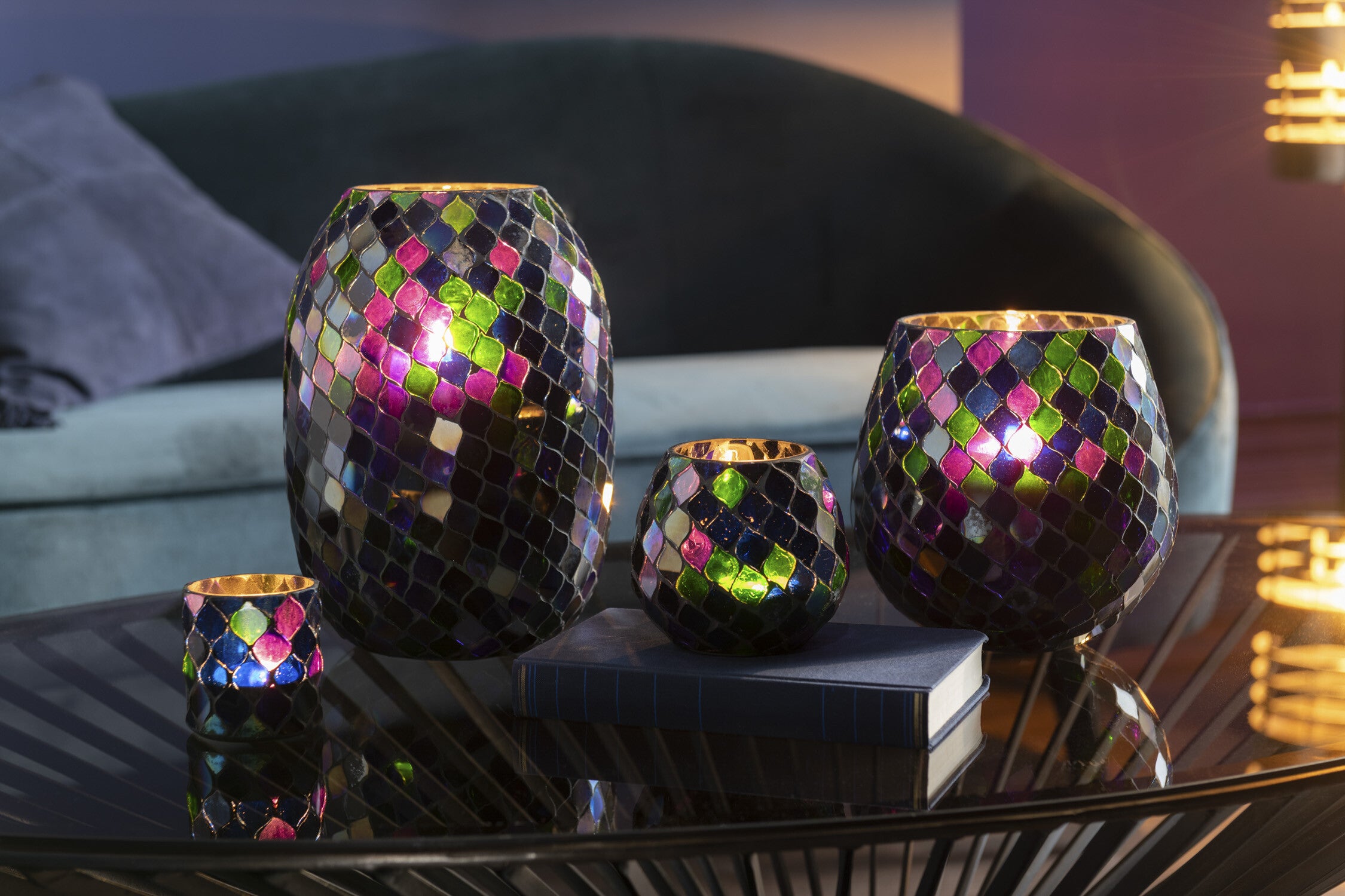 Orkaan Mozaïekglas Paars Groot