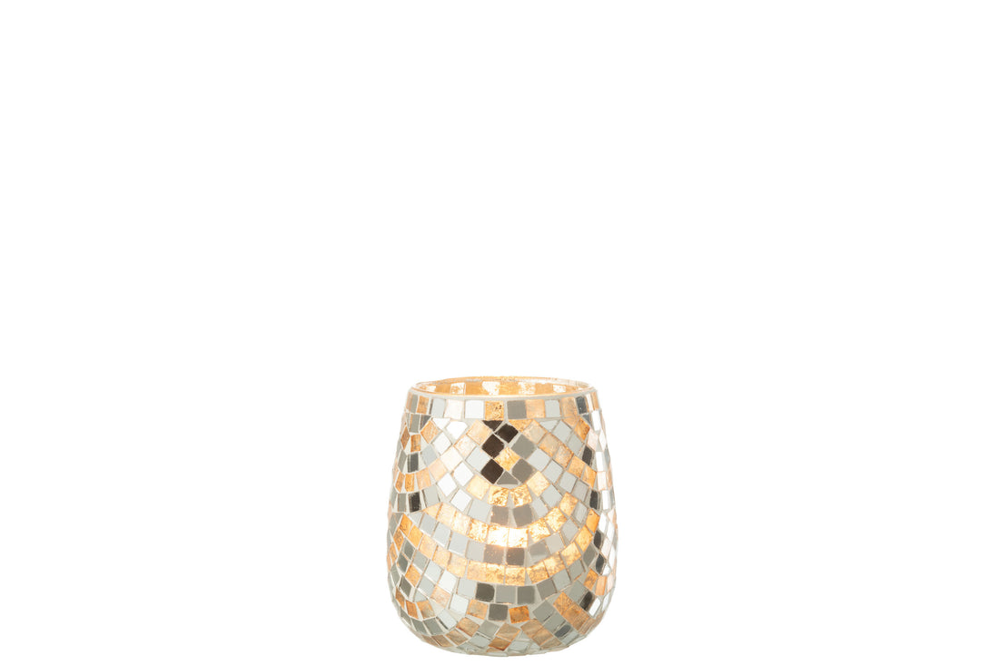 Orkaan Mozaïekglas Zilver/Goud Medium