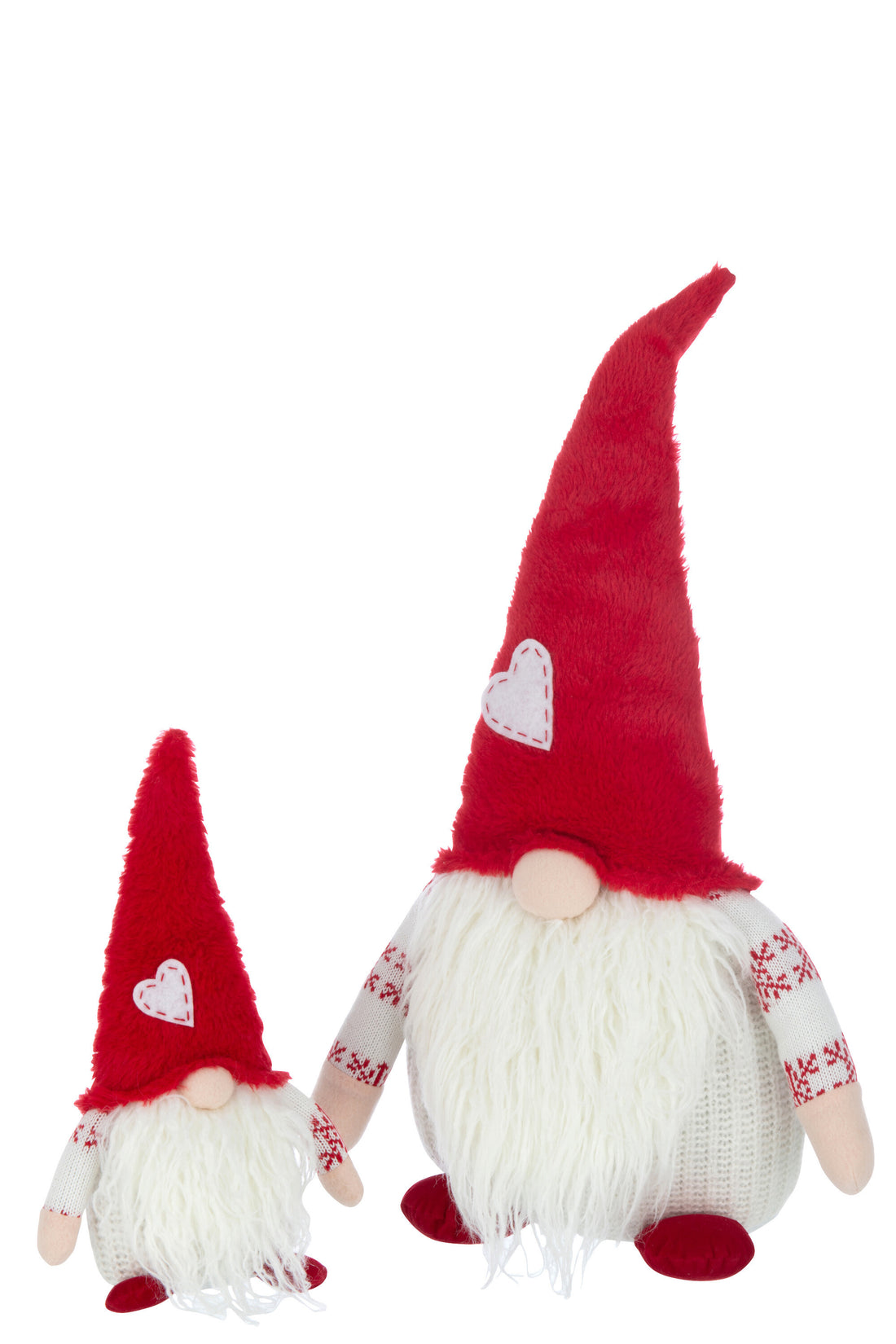 J-Line Kabouter Hart Textiel Wit/Rood Large