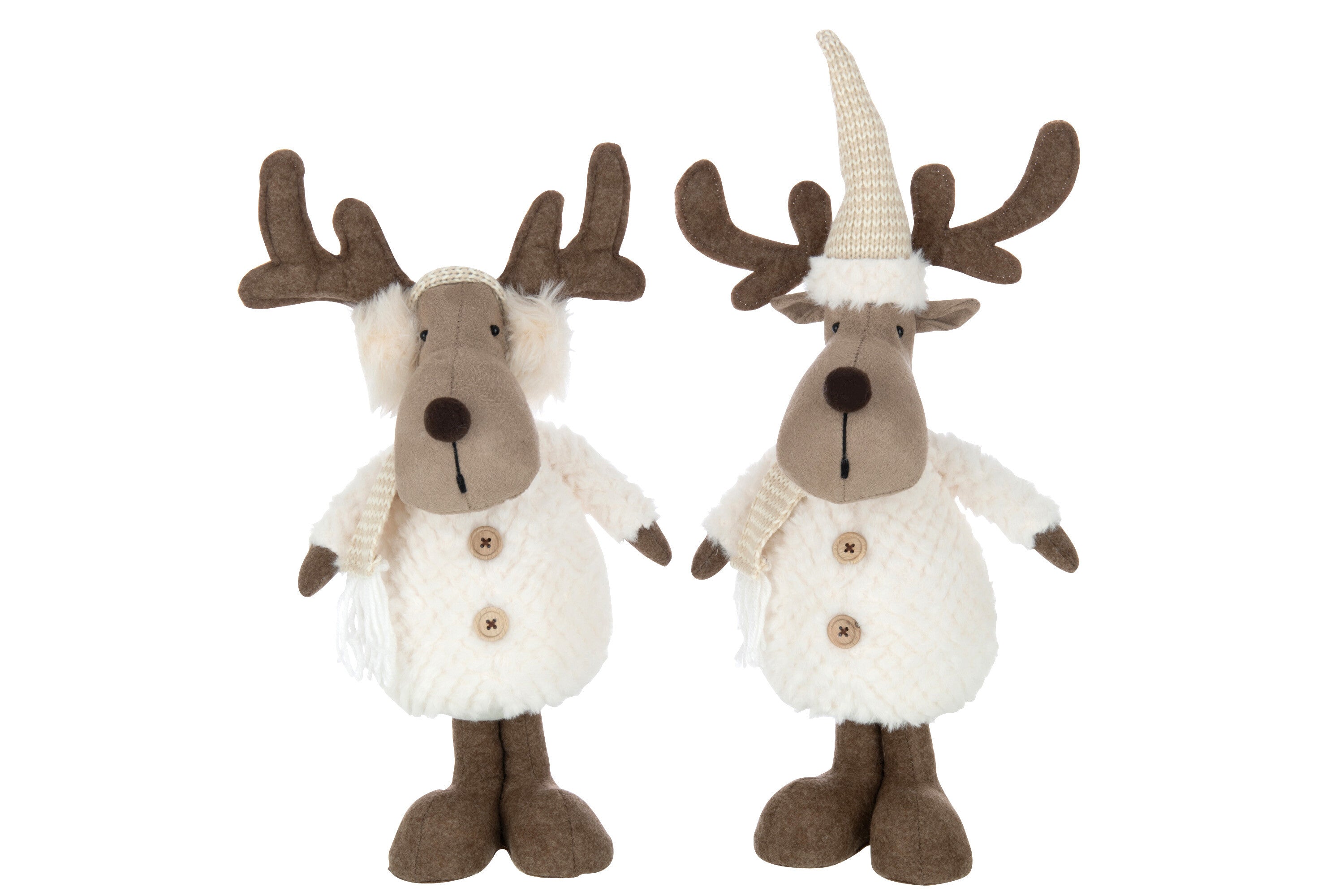 Rendier Sjaal Textiel Beige/Bruin Groot Assortiment Van 2