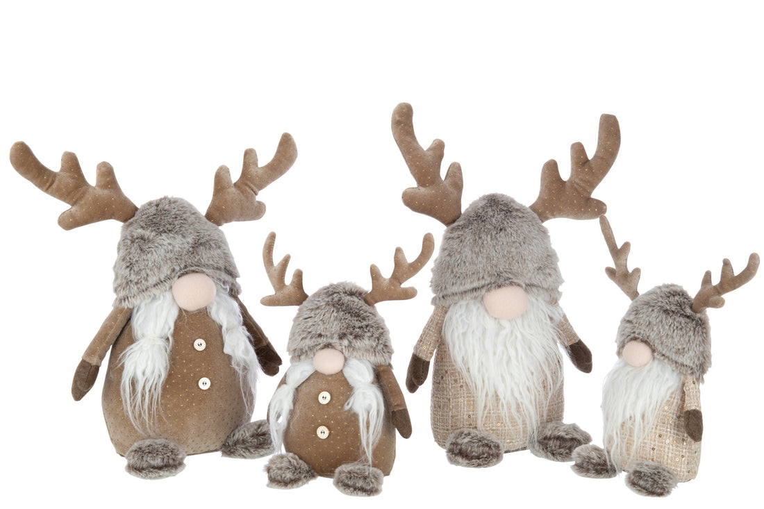 Kaboutergeweien Glitterachtige Textiel Bruin/Grijs Groot Assortiment Van 2