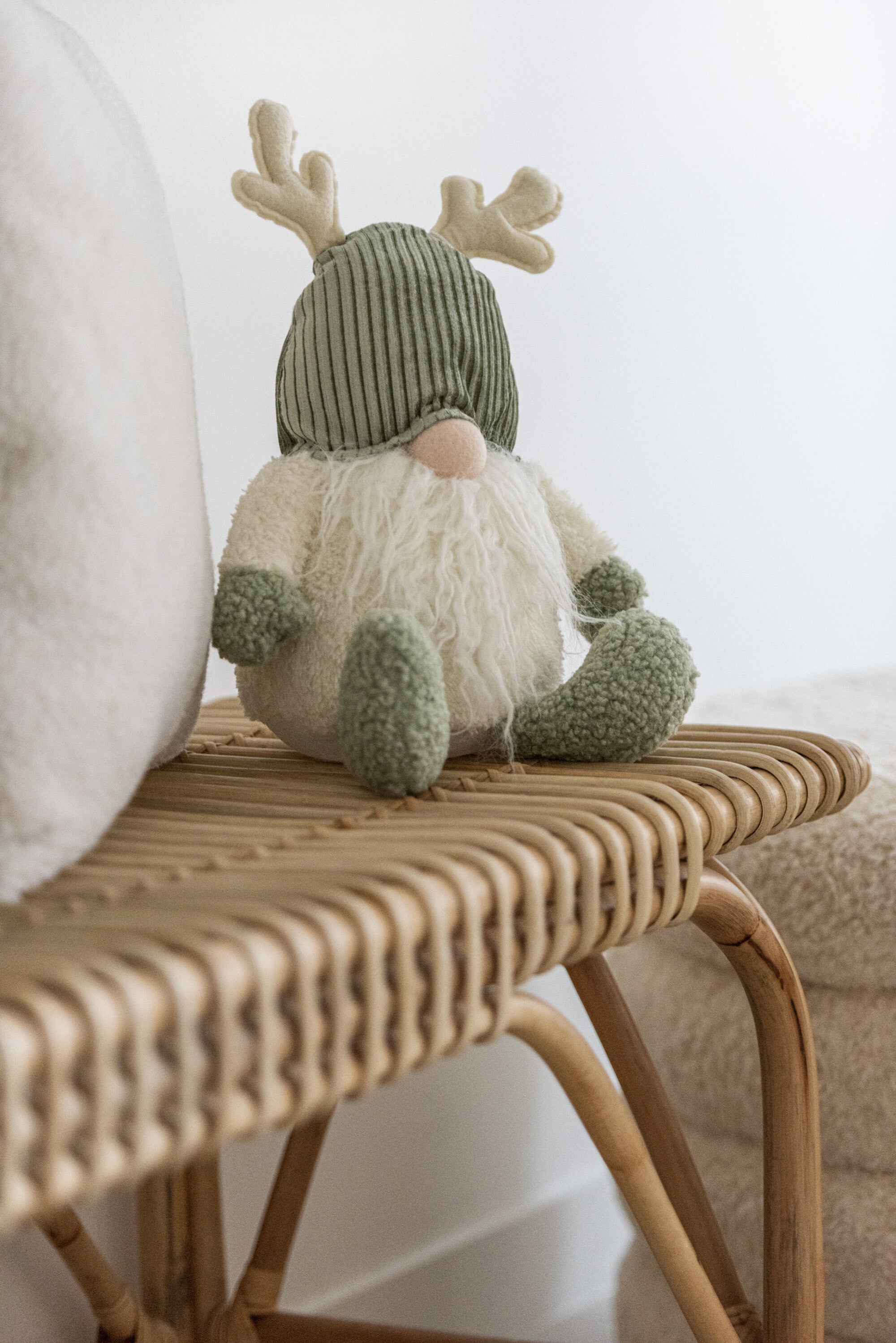 J-Line Kabouter Gewei Textiel Groen/Beige Large