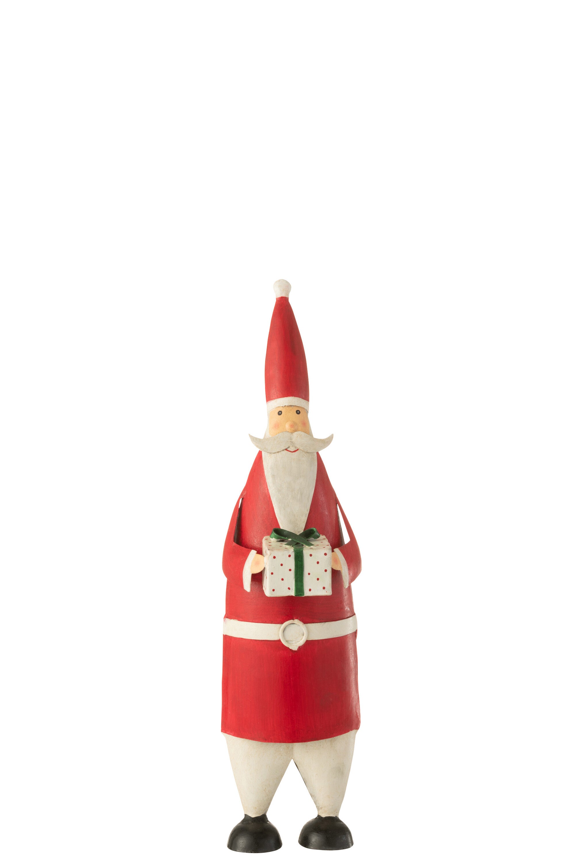 J-Line Kerstfiguren kerstman - ijzer - wit/ rood - S - 44 cm