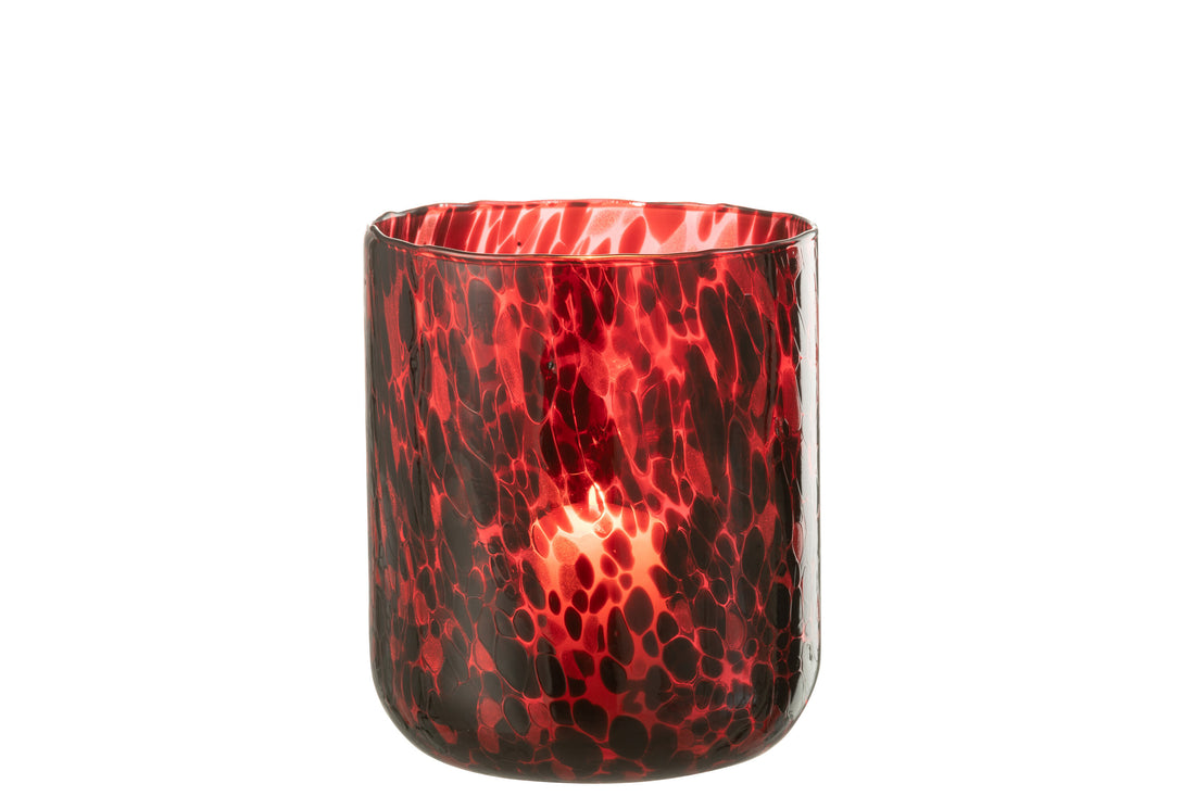 Orkaan gespot glas rood/zwart groot