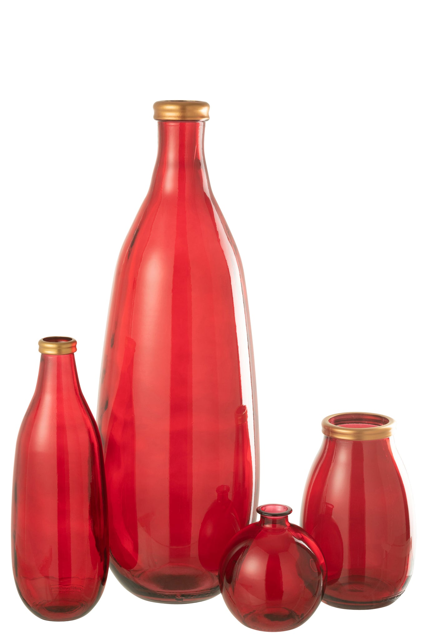 J-Line vaas Bal - bloemenvaas - glas - rood