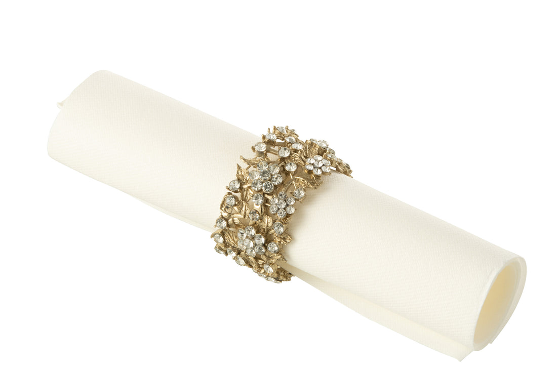 J-Line Breed servetring - metaal - goud - 6x