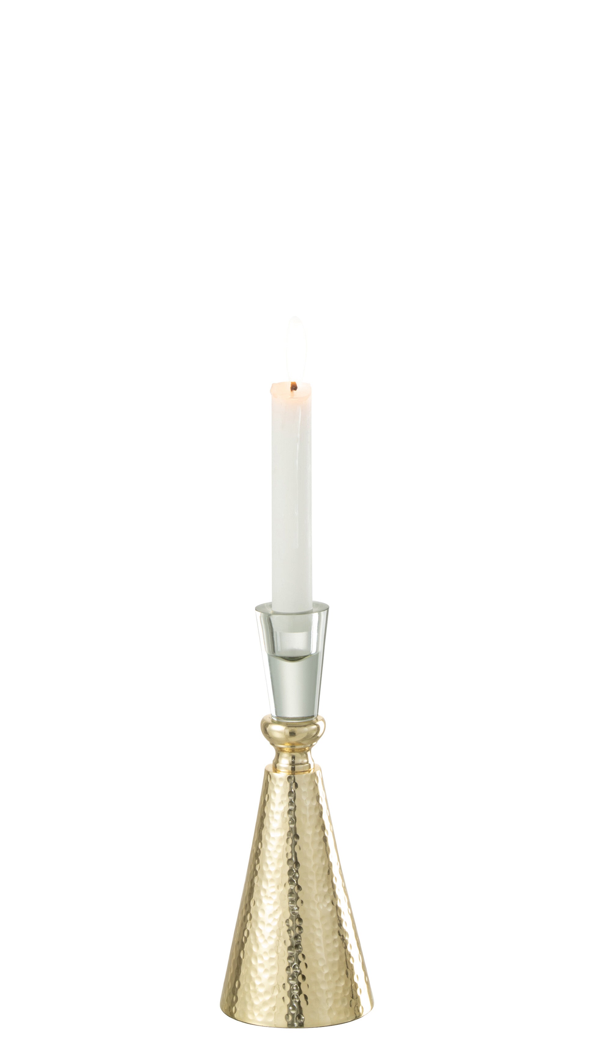 J-Line Kandelaar Tape Aluminium/Glas Goud/Transparant Small