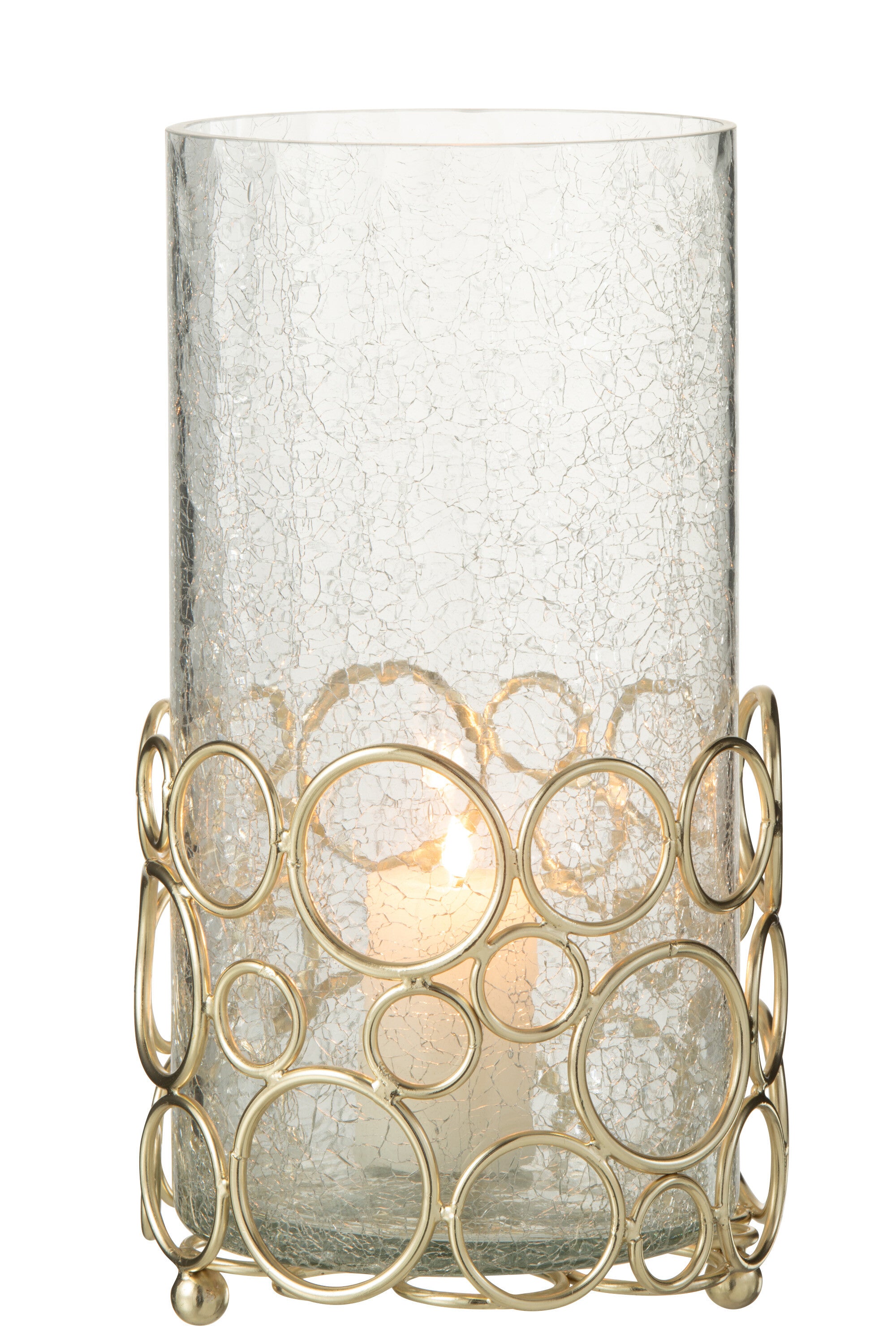 J-Line Kaarshouder Kyev Glas/Ijzer Transparant/Goud Large