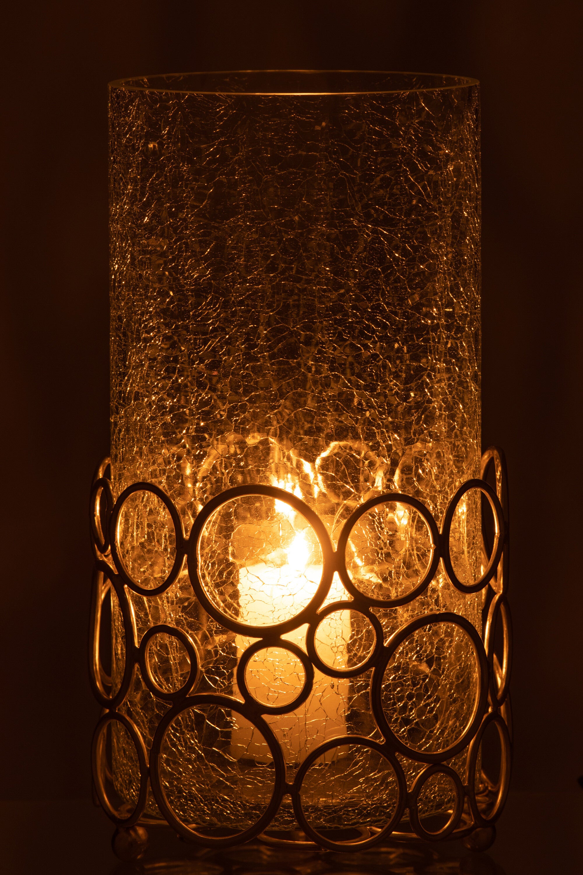 J-Line Kaarshouder Kyev Glas/Ijzer Transparant/Goud Large