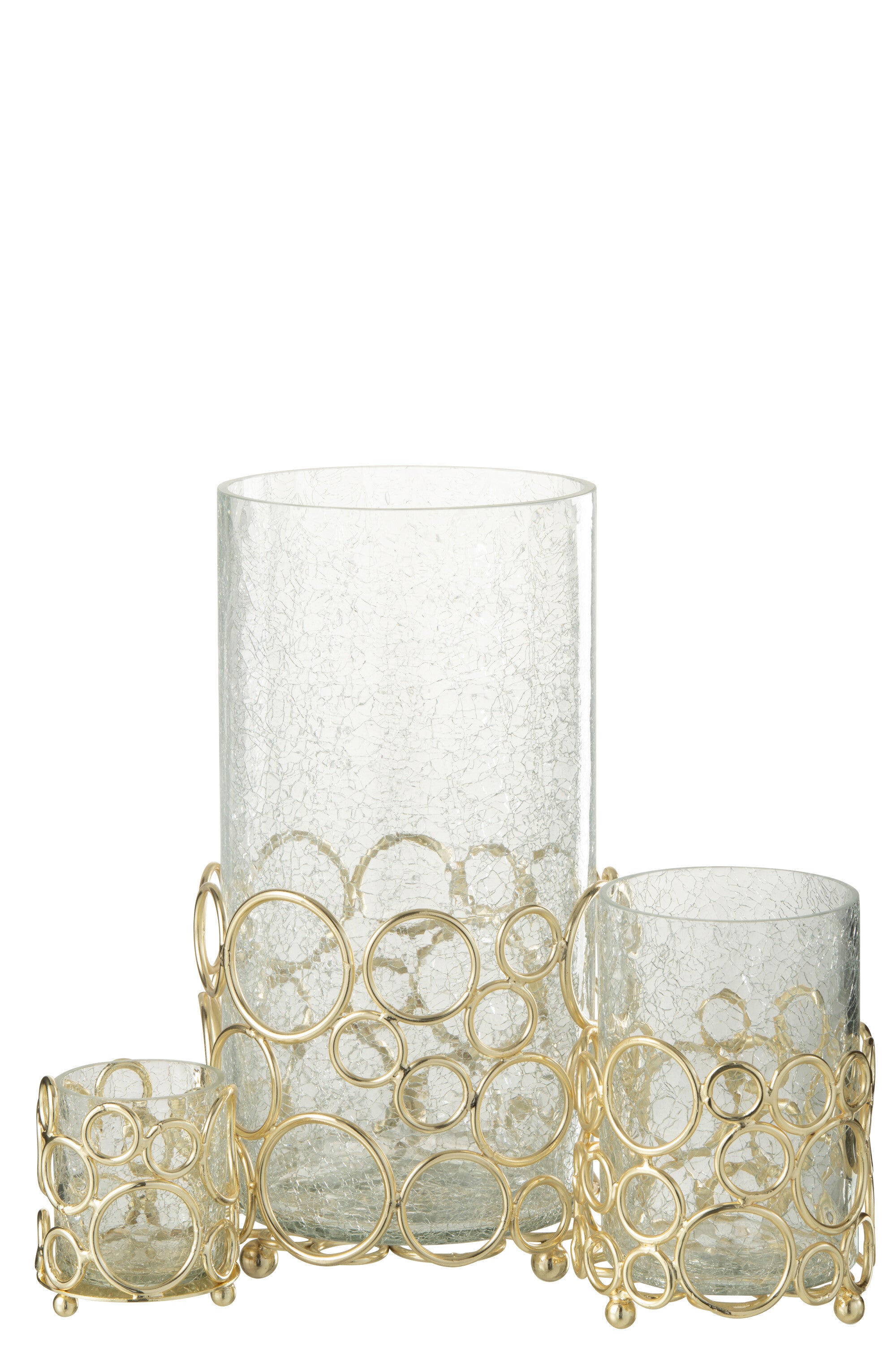 J-Line Kaarshouder Kyev Glas/Ijzer Transparant/Goud Large
