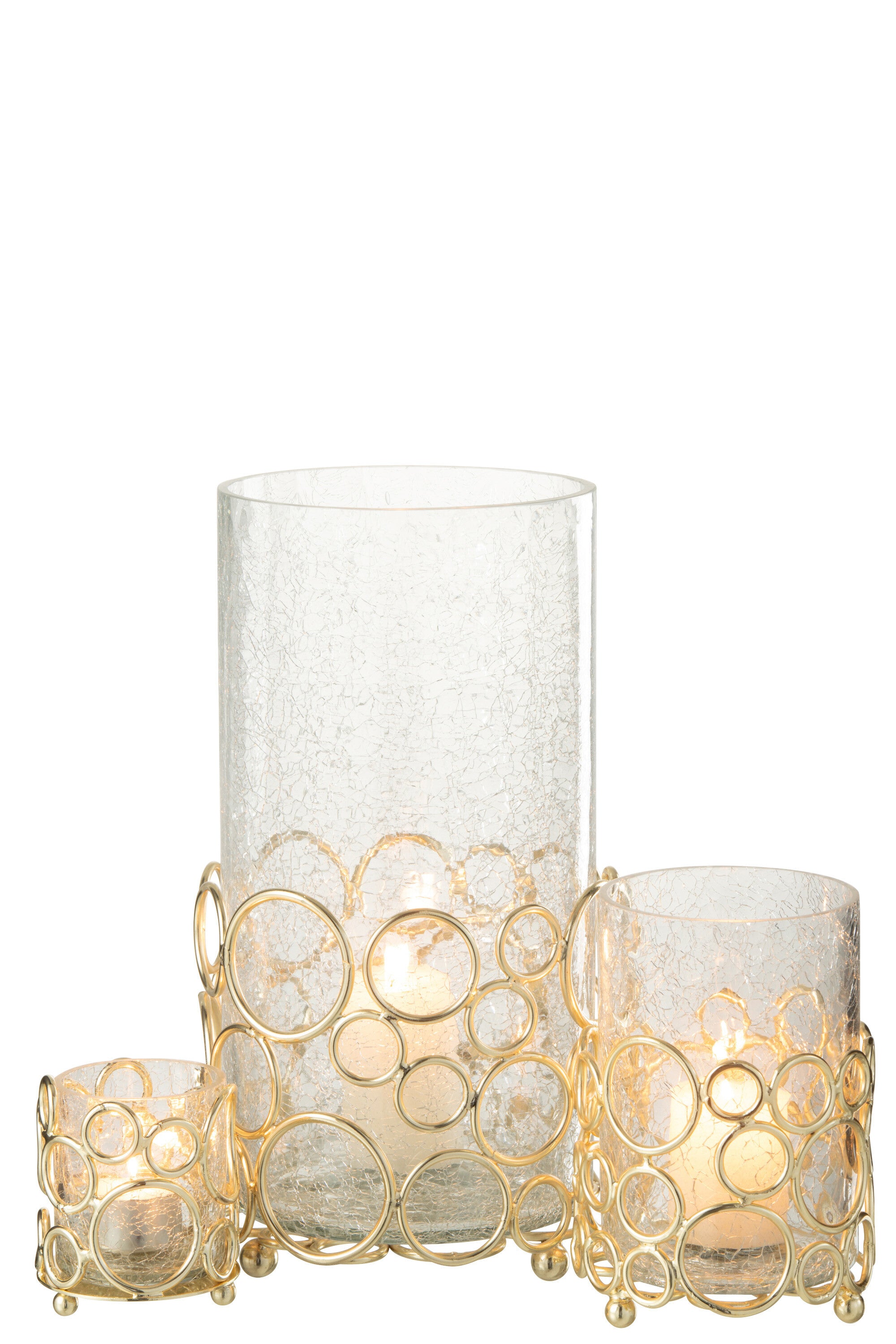 J-Line Kaarshouder Kyev Glas/Ijzer Transparant/Goud Large