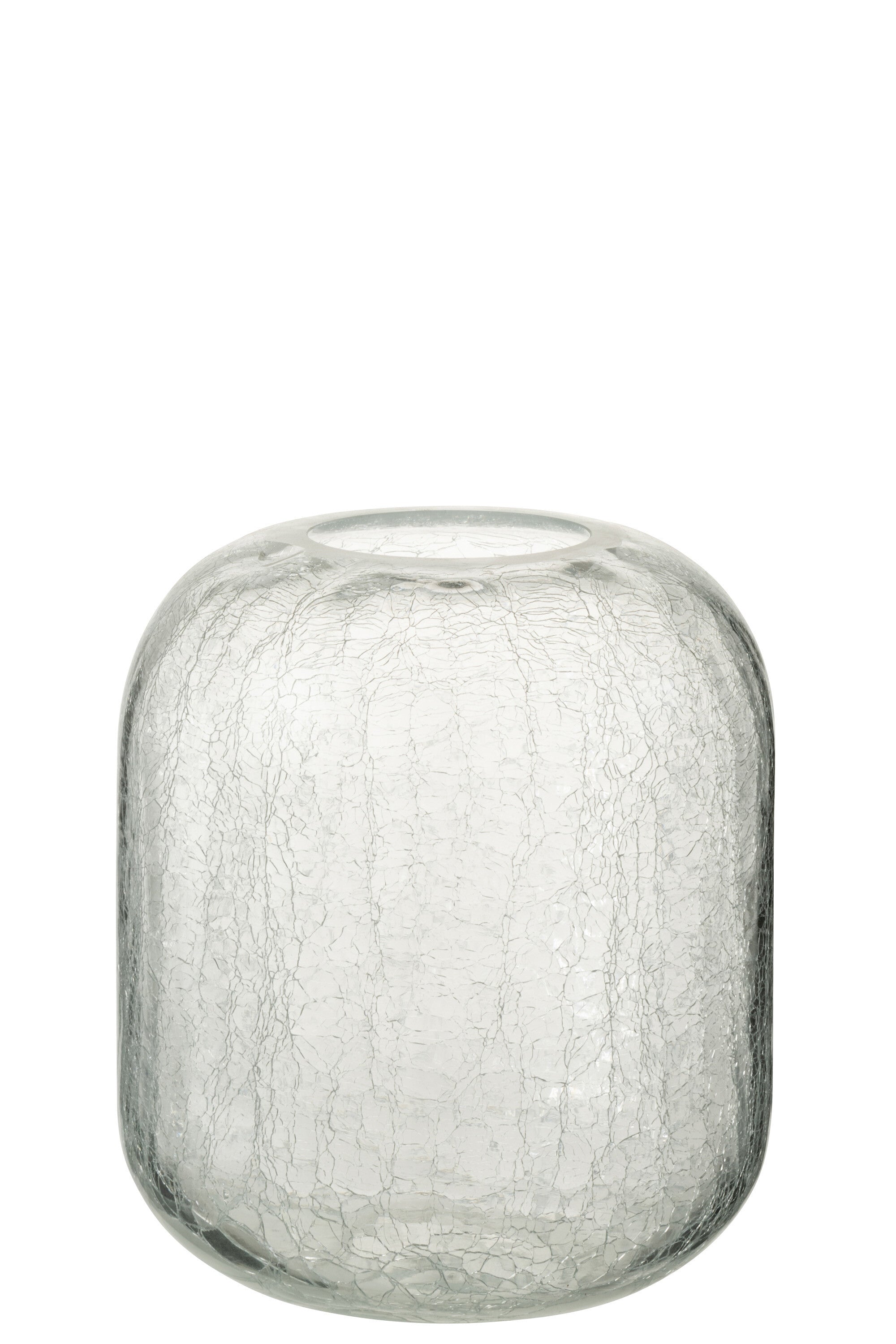 J-Line Lantaarn Craquele Glas Transparant Medium