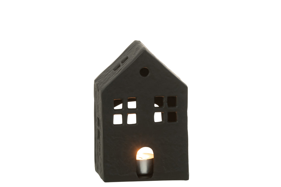 Kaarsenhouder Huis Aluminium Zwart