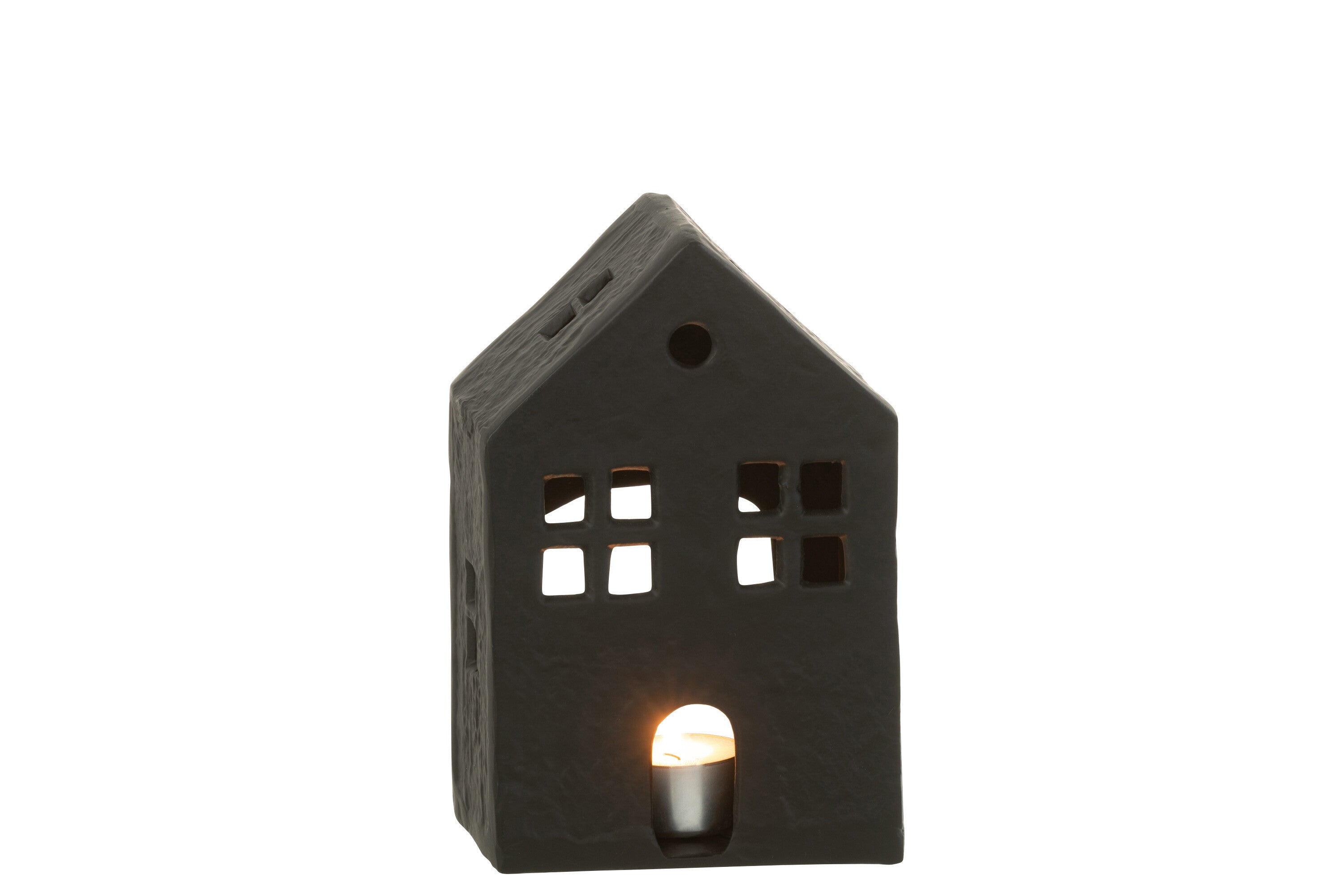 Kaarsenhouder Huis Aluminium Zwart