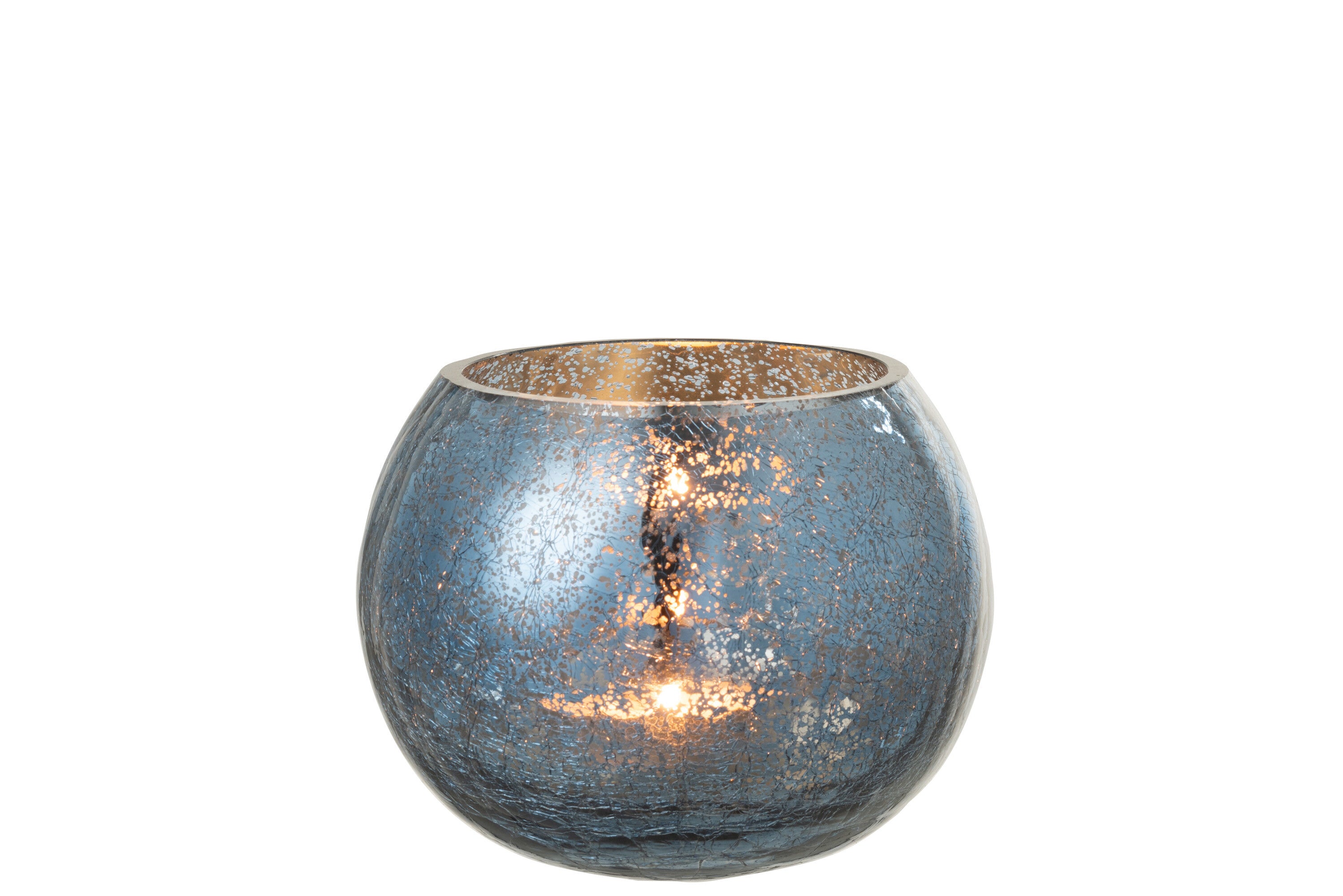 Orkaan Lichtbal Craquelure Glas Parel Effect Blauw Medium