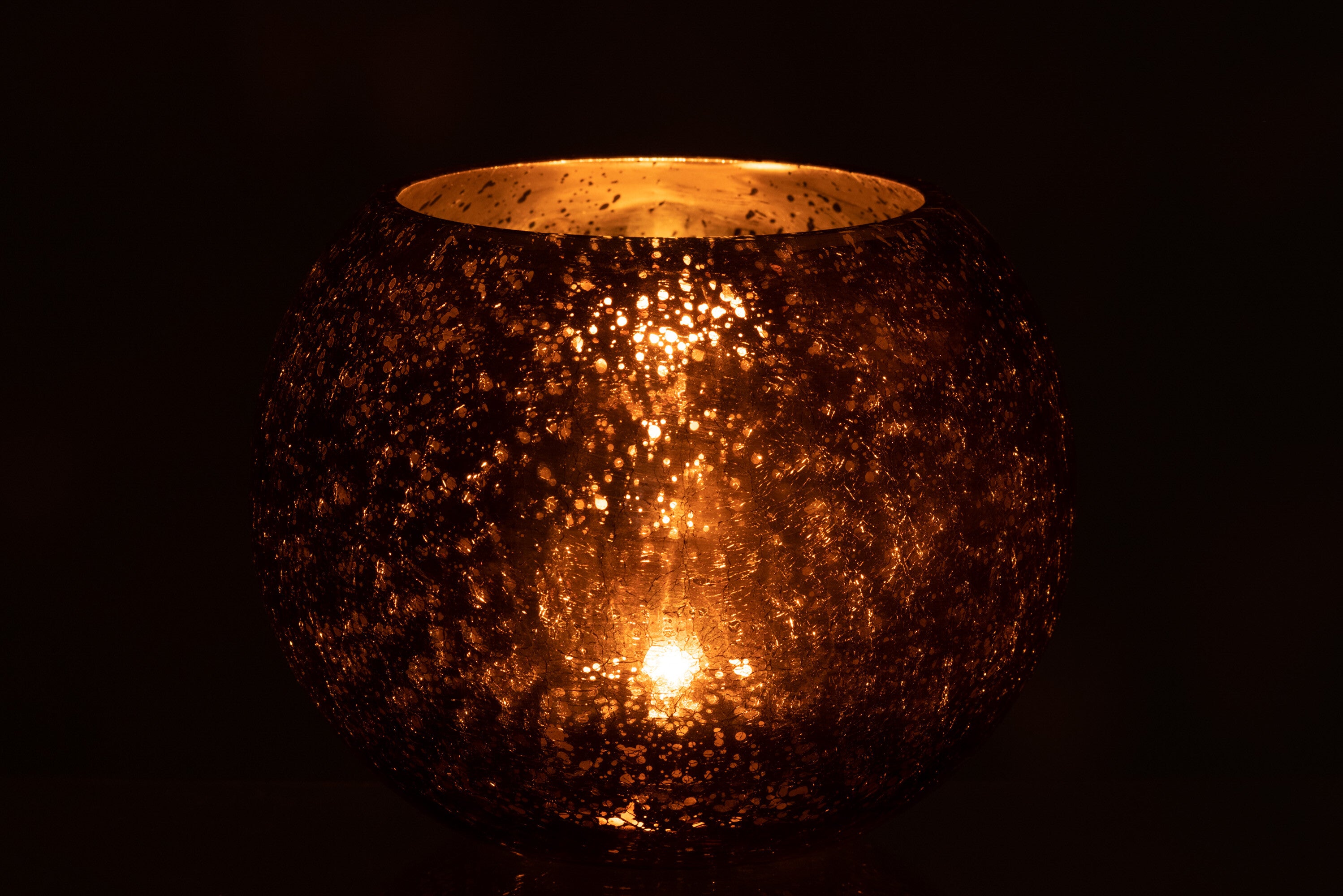 Orkaan Lichtbal Craquelure Glas Parel Effect Bruin Groot