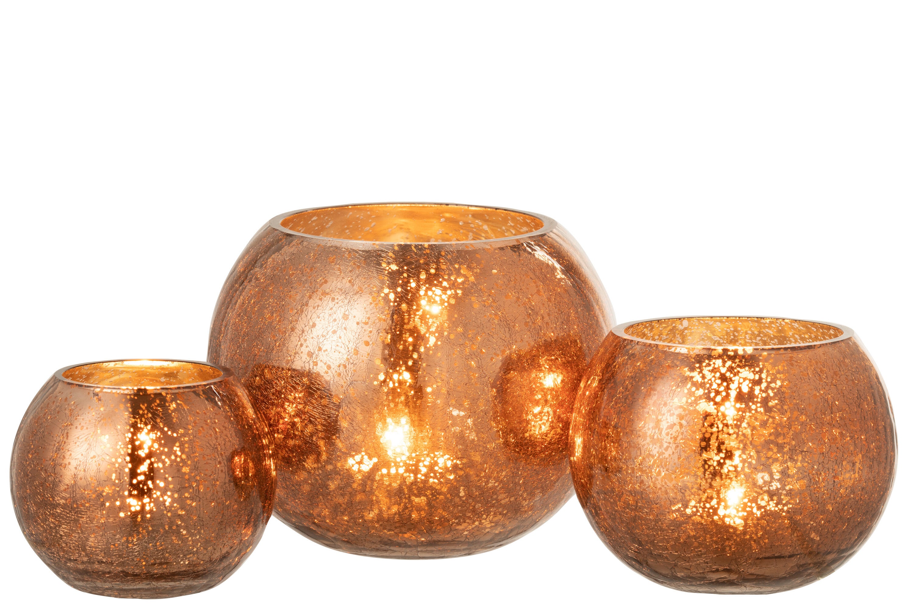 Orkaan Lichtbal Craquelure Glas Parel Effect Bruin Groot