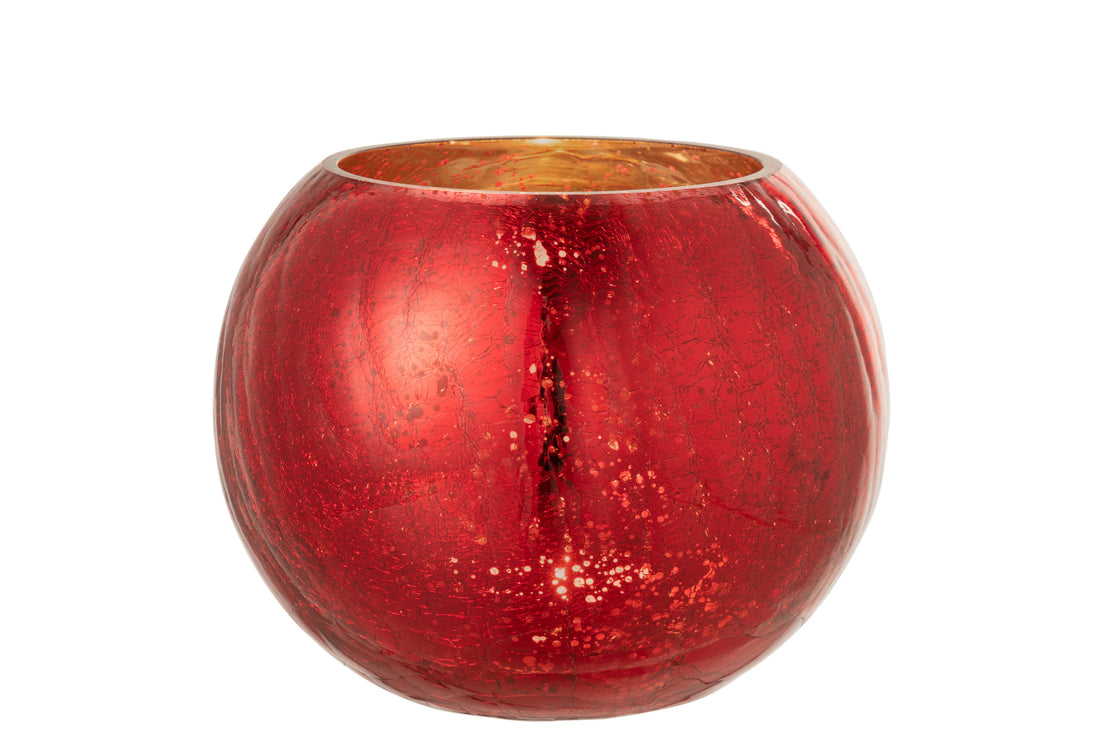 Orkaan Lichtbal Craquelure Glas Parel Effect Rood Groot