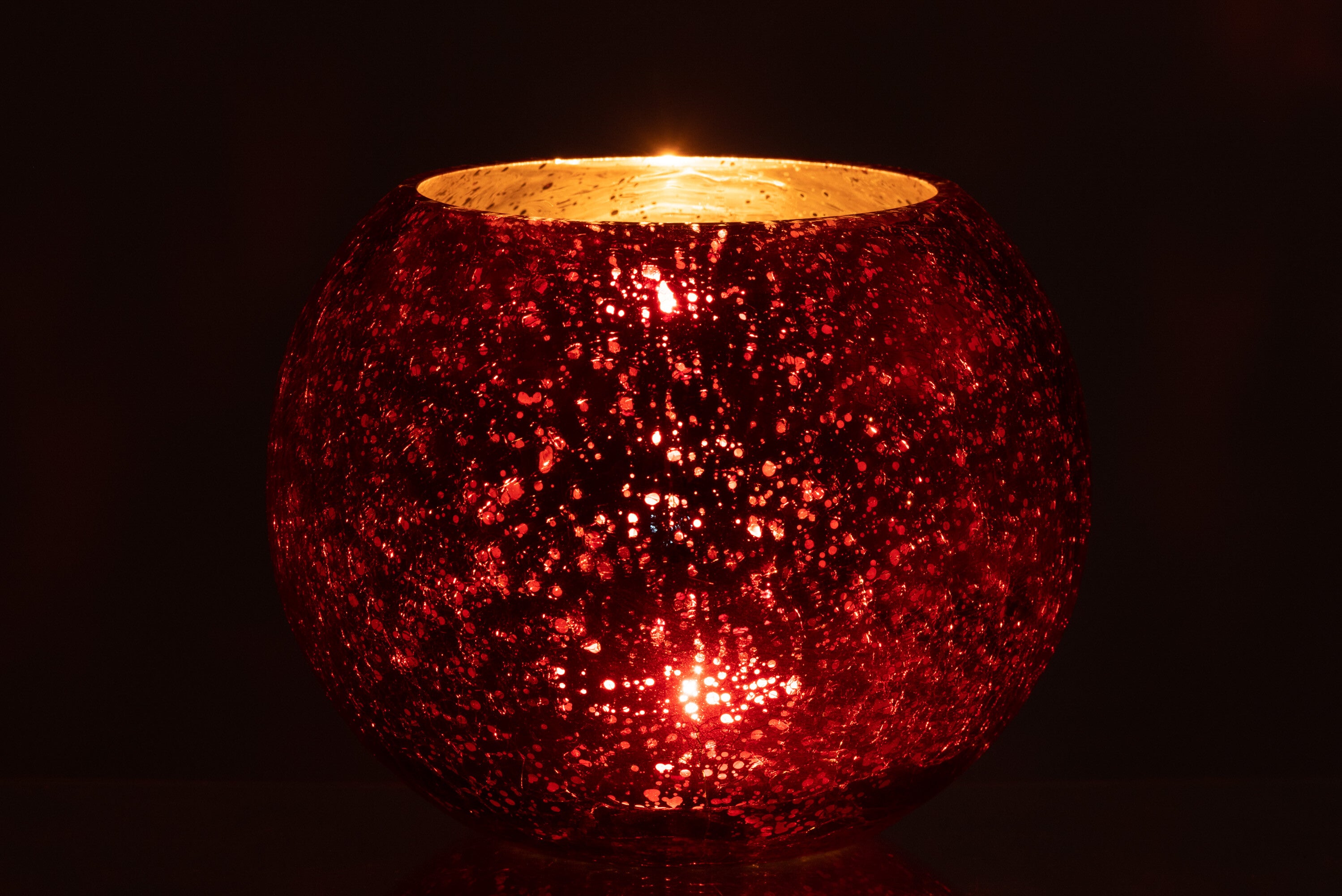 Orkaan Lichtbal Craquelure Glas Parel Effect Rood Groot