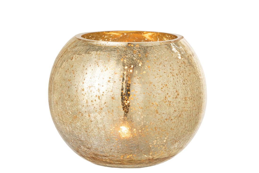Orkaan Lichtbal Craquelure Glas Parel Effect Goud Groot