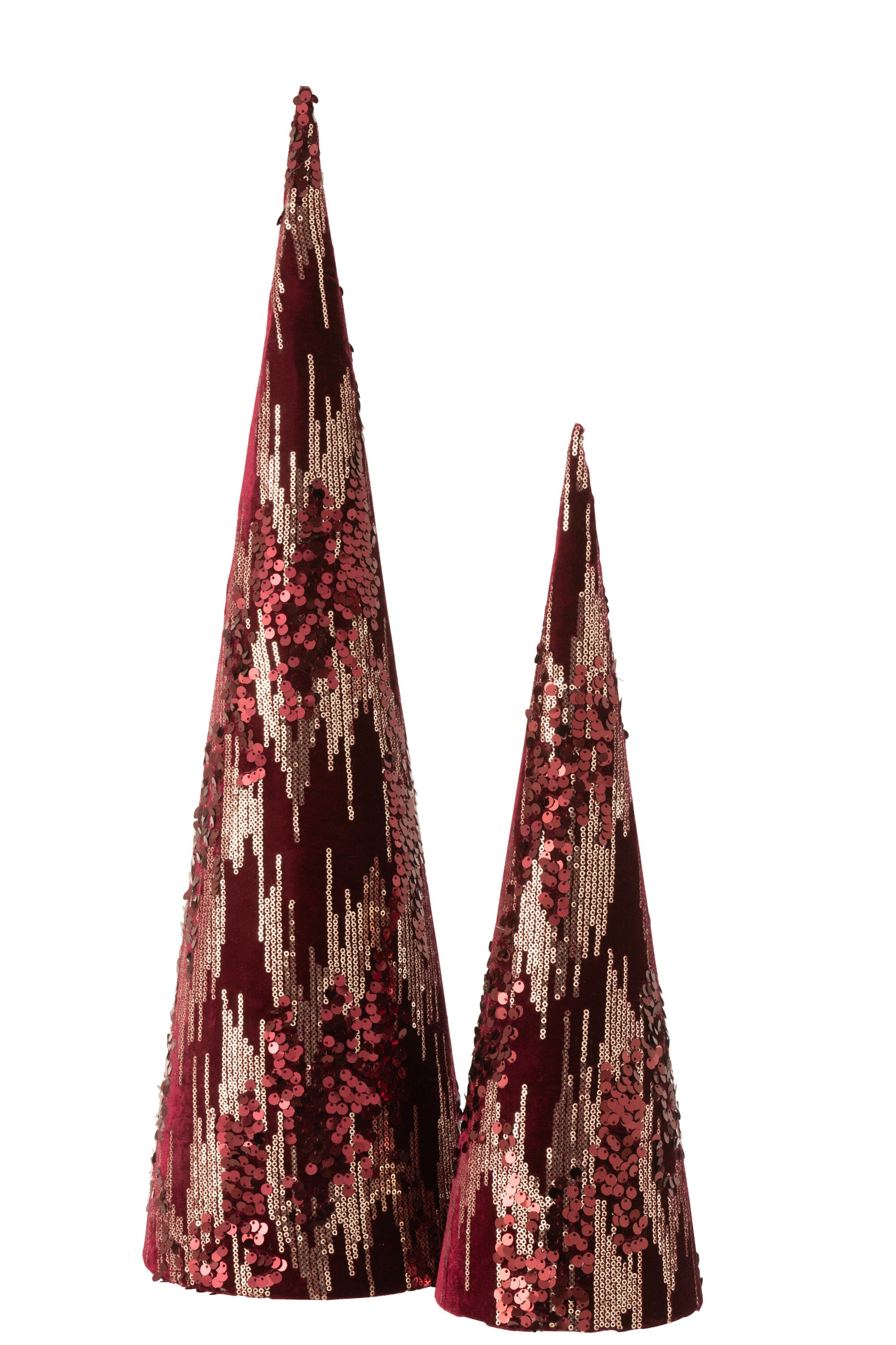 Kegel Deco Pailletten Textiel Bordeaux Groot