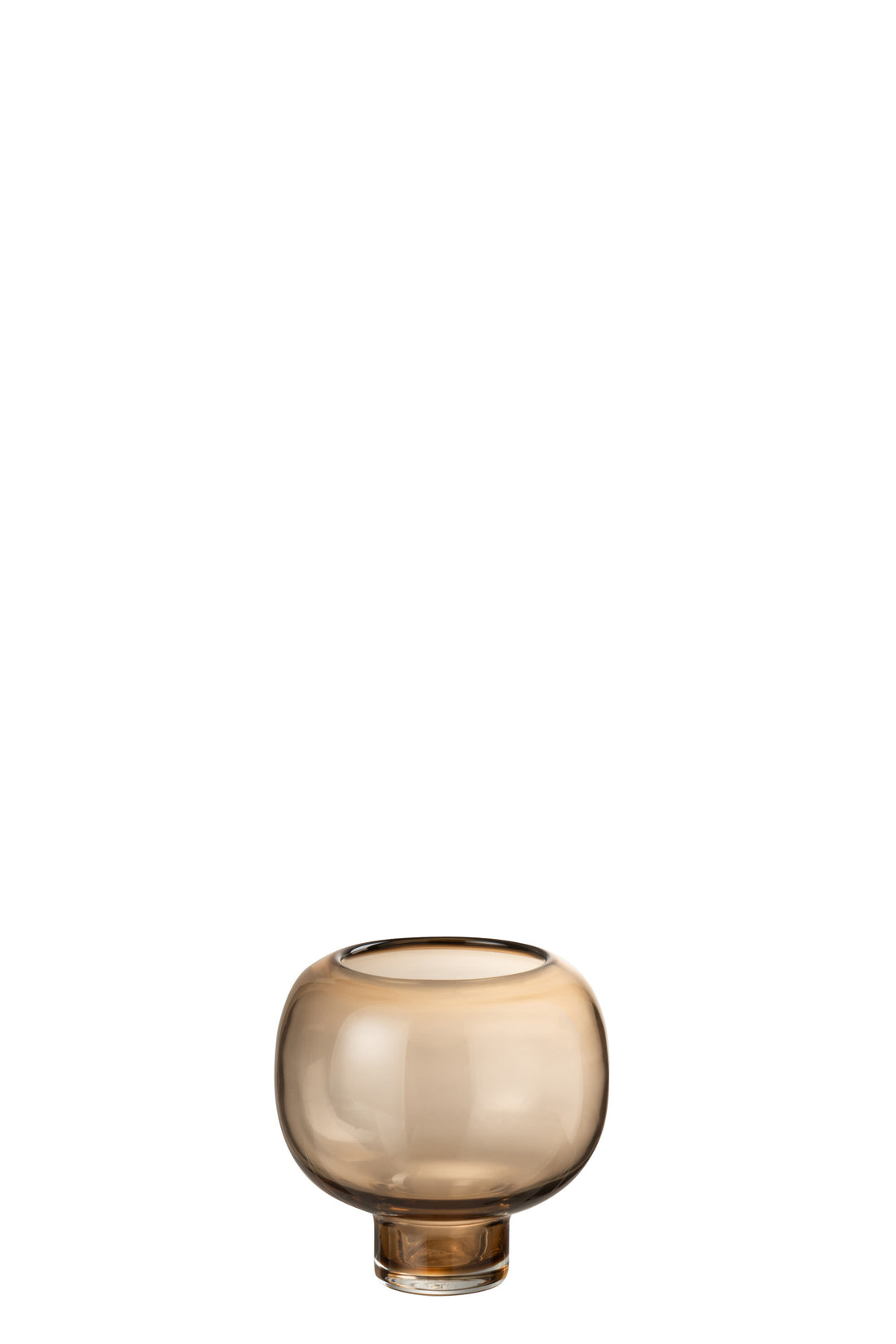 J-Line Vaas Op Voet Rond Glas Lichtbruin Small - 13.50 cm hoog