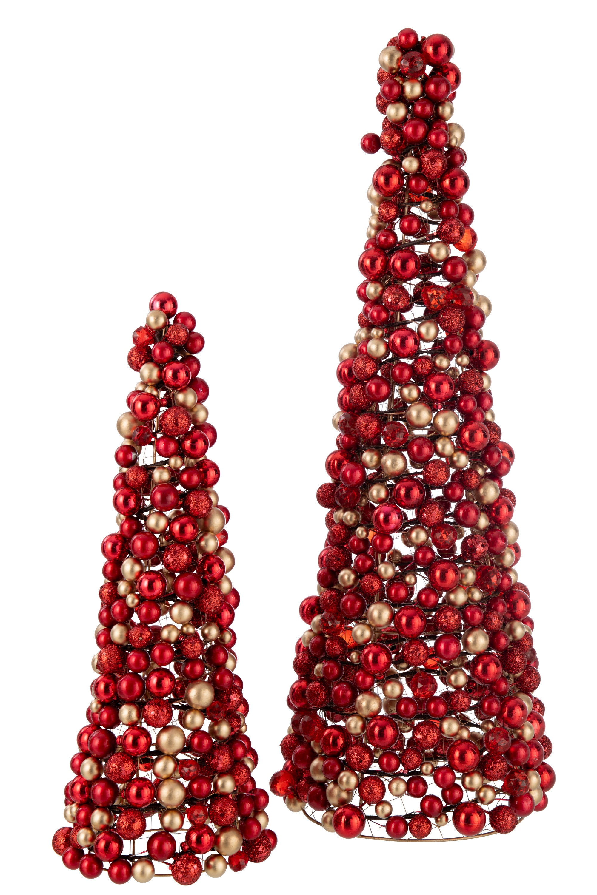 Kegel Deco Ballen Plastic Rood/Goud Groot
